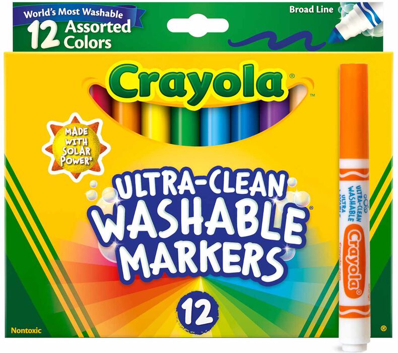 Crayola Ultraclean Washable Markers 12's Broad Line 587812