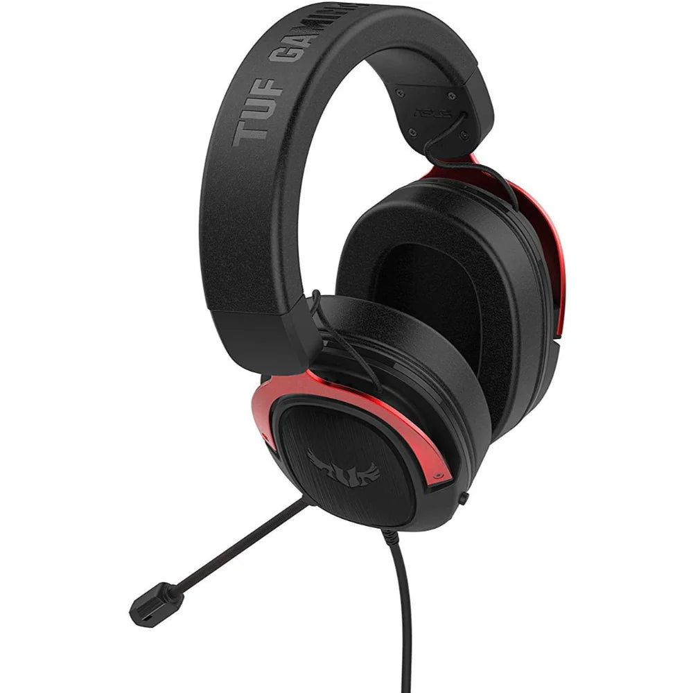 ASUS TUF Gaming H3 Wired Headphone with 7.1 Virtual Surround Sound, Red