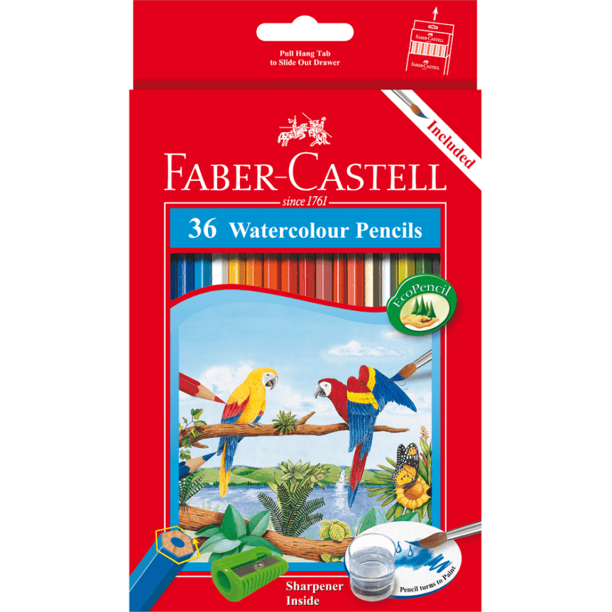 FABER-CASTELL Watercolour Pencils 36 Colours - _MS, ART & CRAFT, ECT2ND, ECTL-10DEAL, ECTL-20OFF, ECTL-HOTBUY70, ECTL-OCT23, FABER-CASTELL