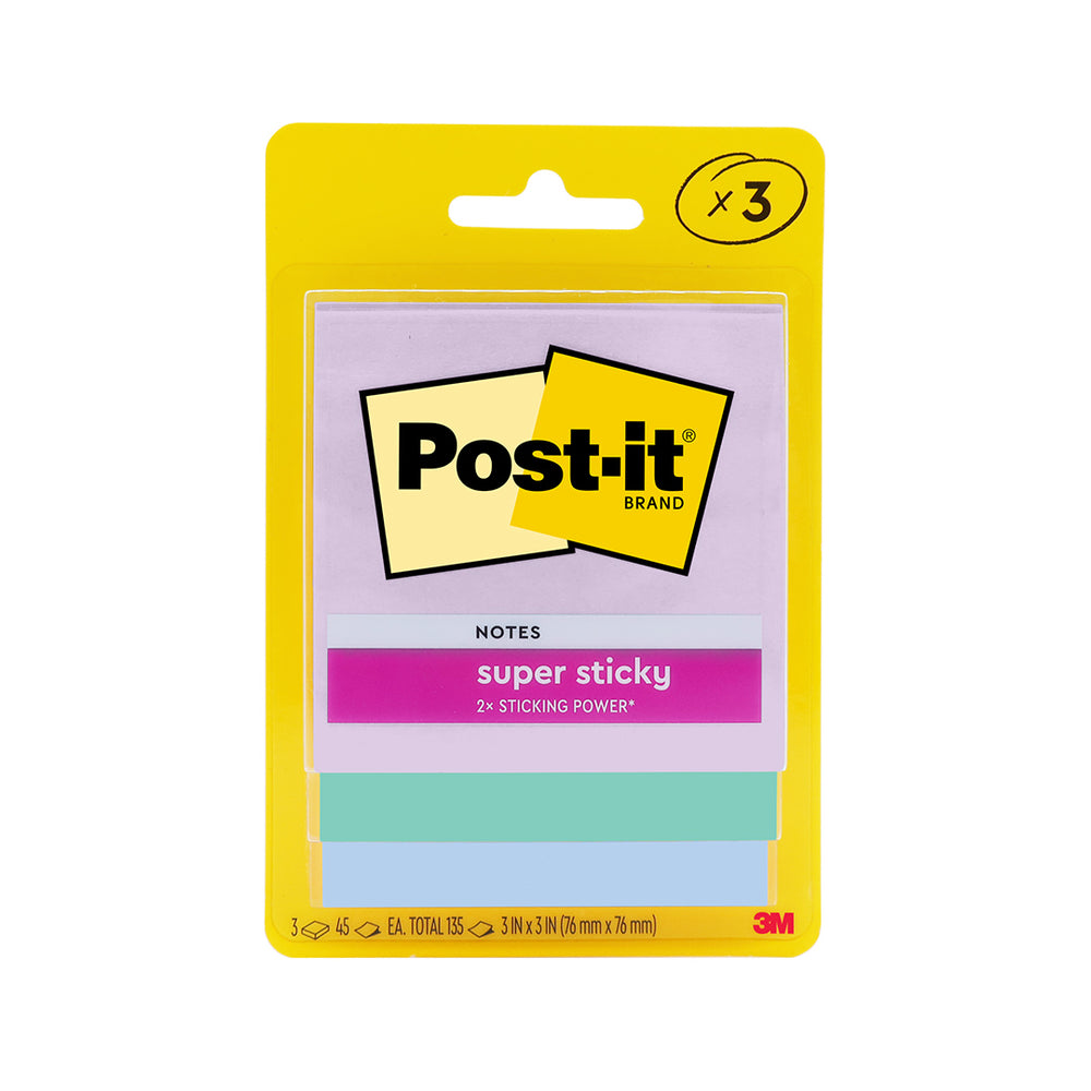 Post-it® Super Sticky Notes 3x3" Blue Hour, 3pads/pack