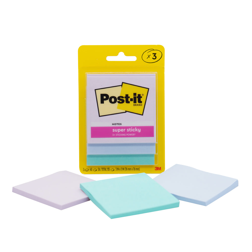 Post-it® Super Sticky Notes 3x3" Blue Hour, 3pads/pack