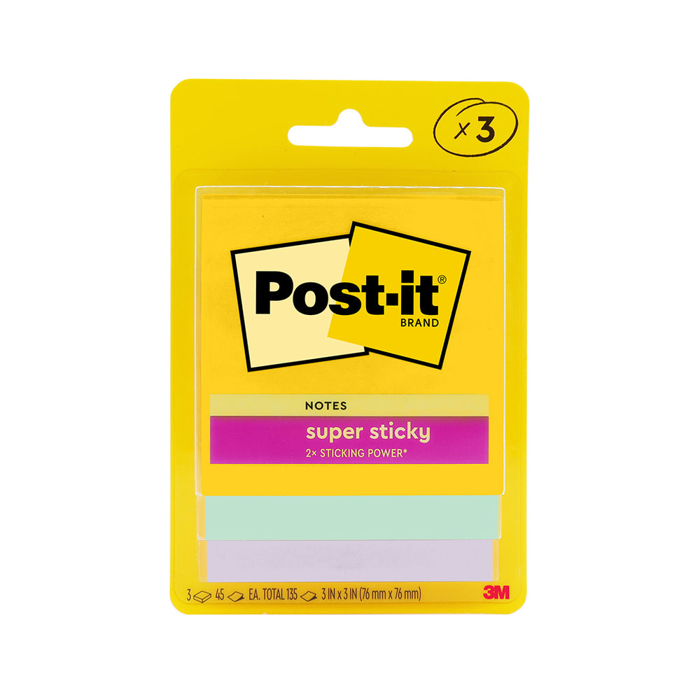 Post-it® Super Sticky Notes 3x3" Sweets, 3pads/pack