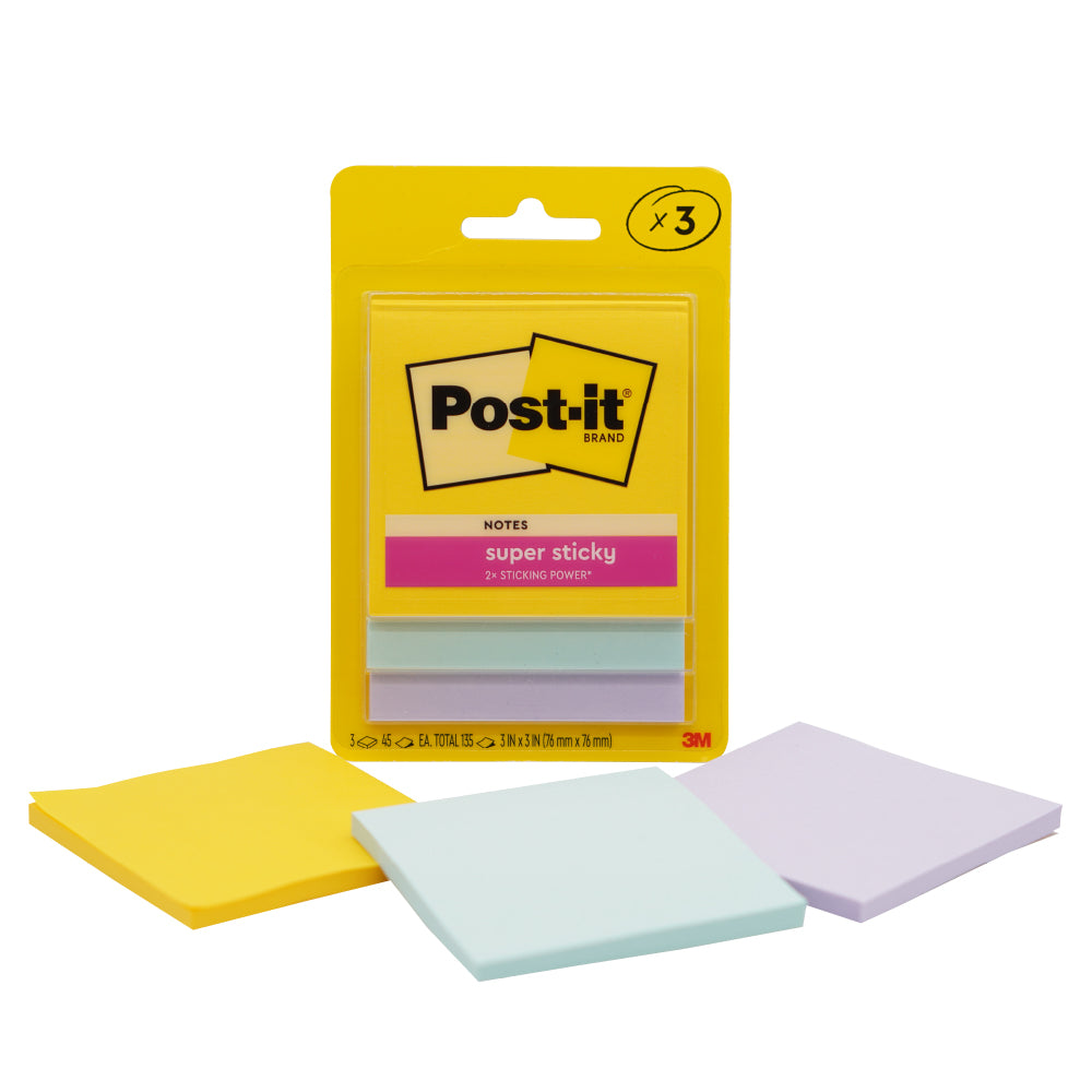 Post-it® Super Sticky Notes 3x3" Sweets, 3pads/pack