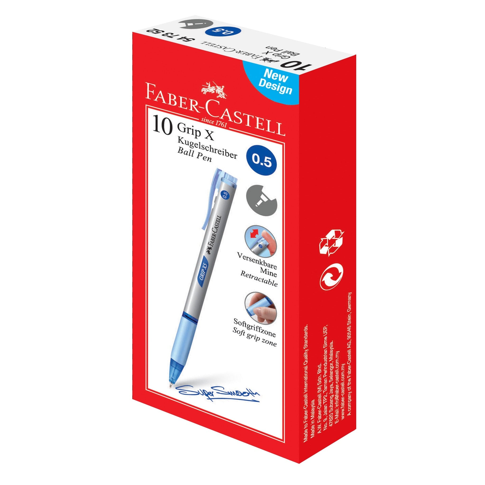 FABER-CASTELL GRIP X5 BP FOIL - 10 IN A BOX