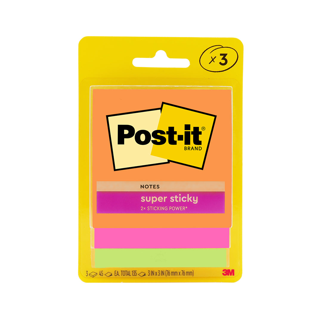 Post-it® Super Sticky Notes 3x3" Rio De Janeiro, 3pads/pack