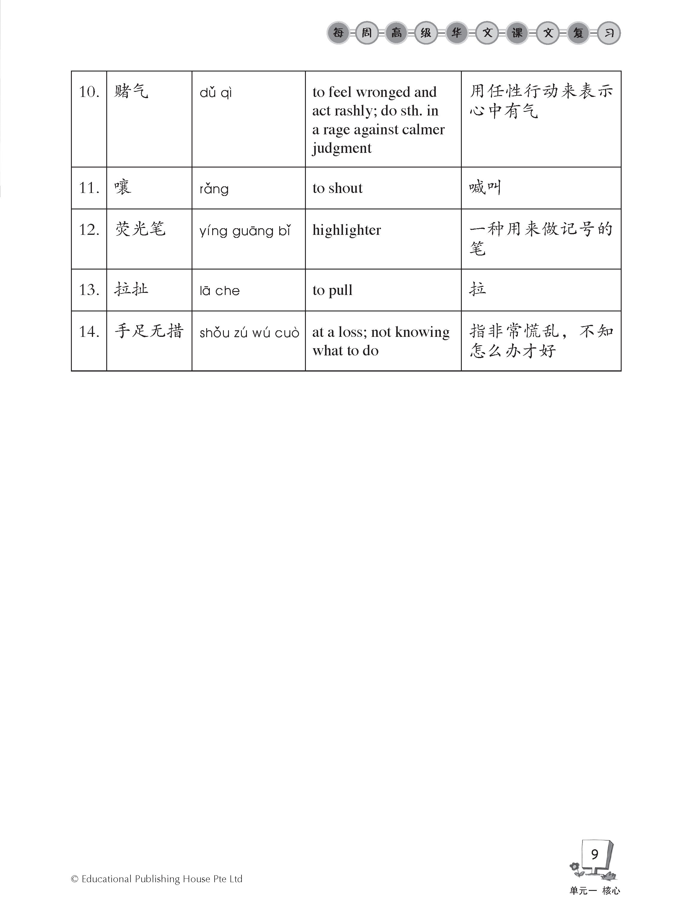 Secondary 1A Higher Chinese Weekly Revision 3Ed 每周高级华文课文复习