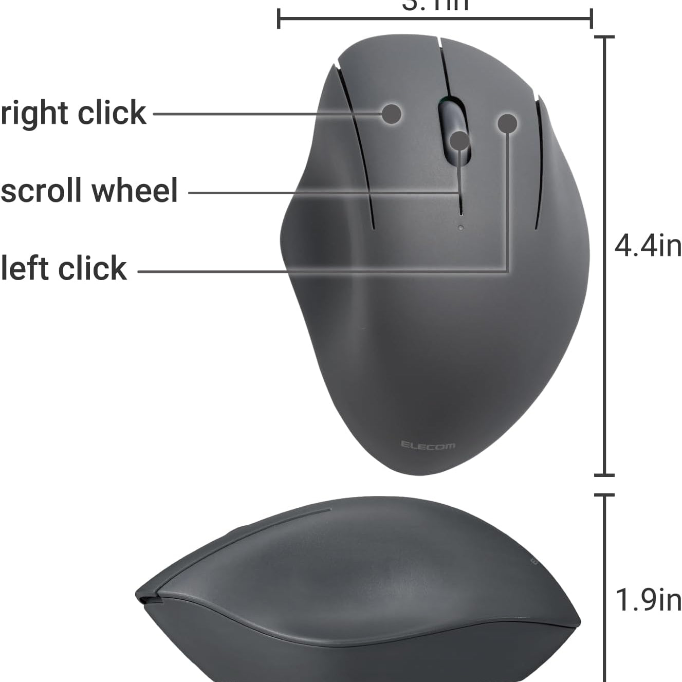 ELECOM Ergonomic Shape Wireless Mouse SHELLPA - ELECOM, GIT, MOUSE, SALE, TRAVEL_ESSENTIALS