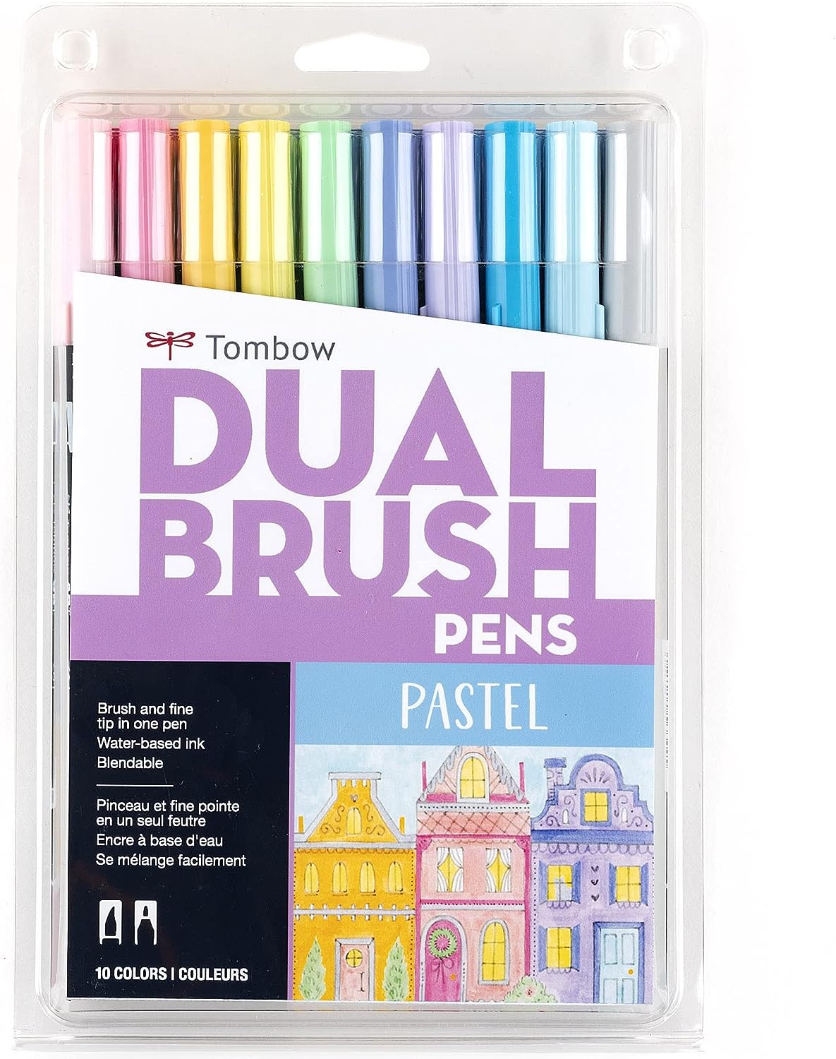 Tombow Dual Brush Pen Art Markers, Pastel 10-Pack, 56187