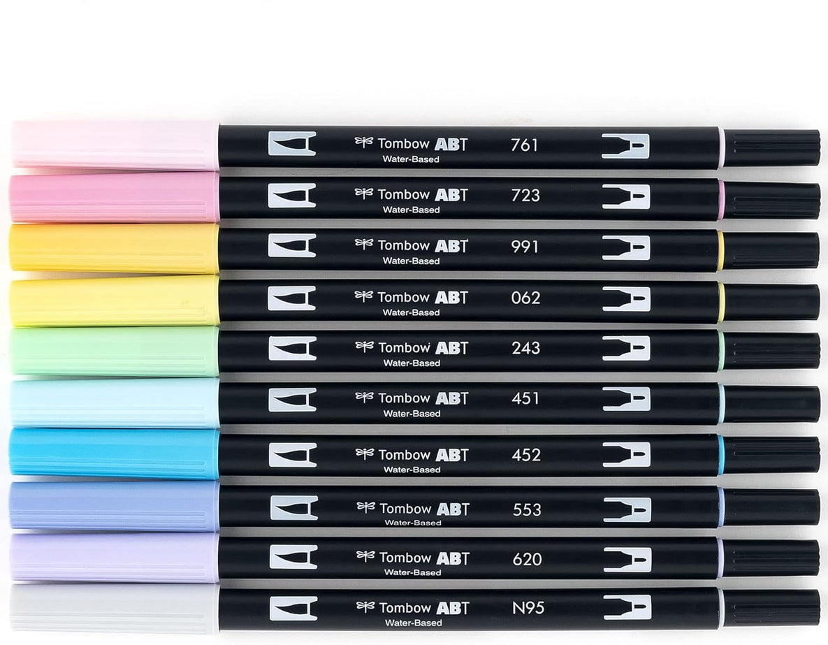 Tombow Dual Brush Pen Art Markers, Pastel 10-Pack, 56187