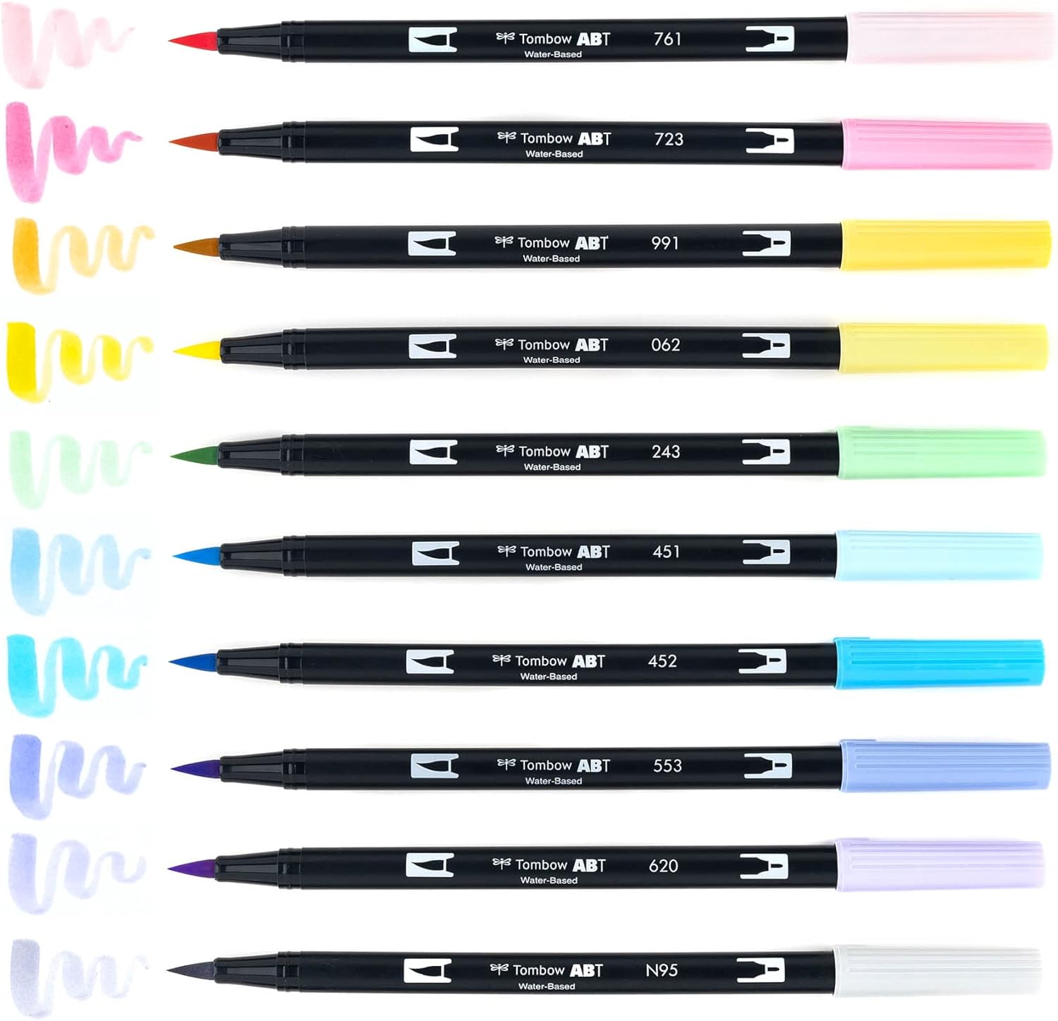 Tombow Dual Brush Pen Art Markers, Pastel 10-Pack, 56187