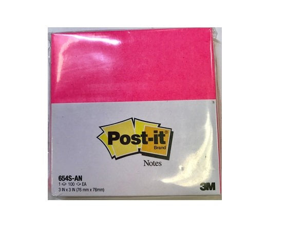 3M POST-IT NOTES 3"X3" NEON 654S-SAN