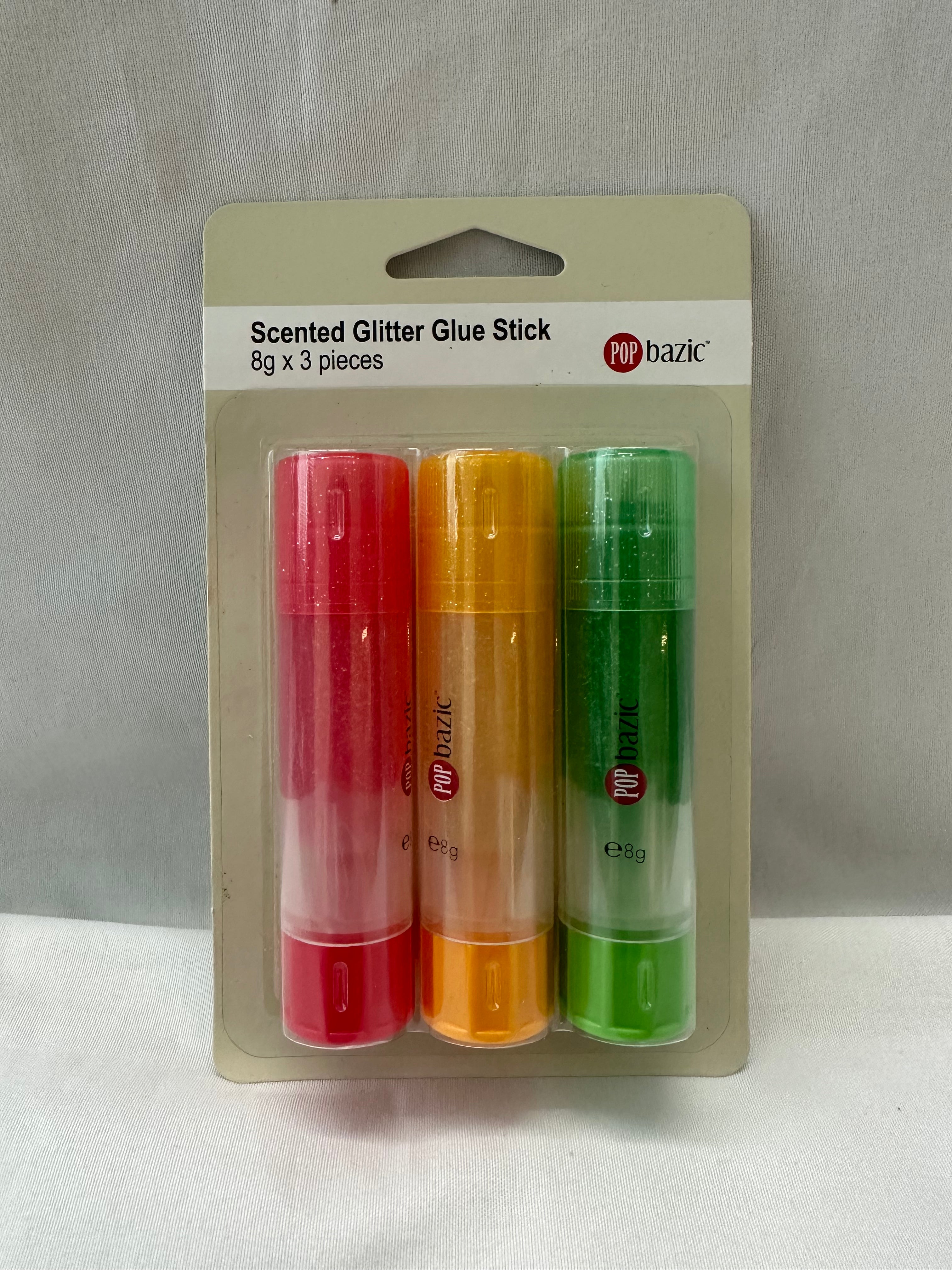 POP BAZIC GLITTER GLUE STICK PEN 8G 3 PIECES SET