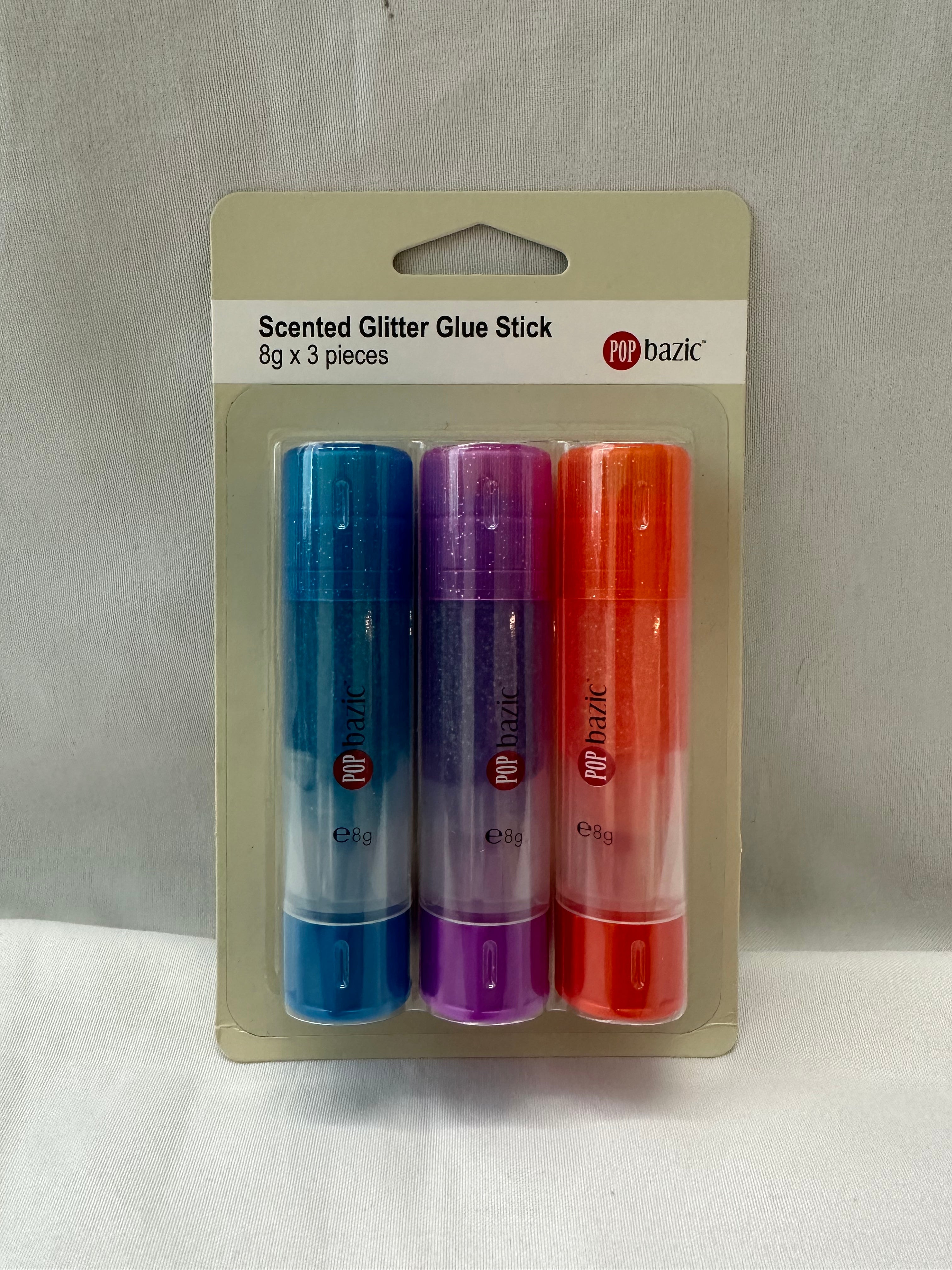 POP BAZIC GLITTER GLUE STICK PEN 8G 3 PIECES SET