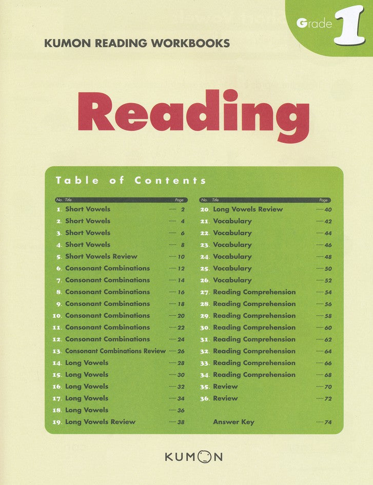 Kumon: Grade 1 Reading Workbooks