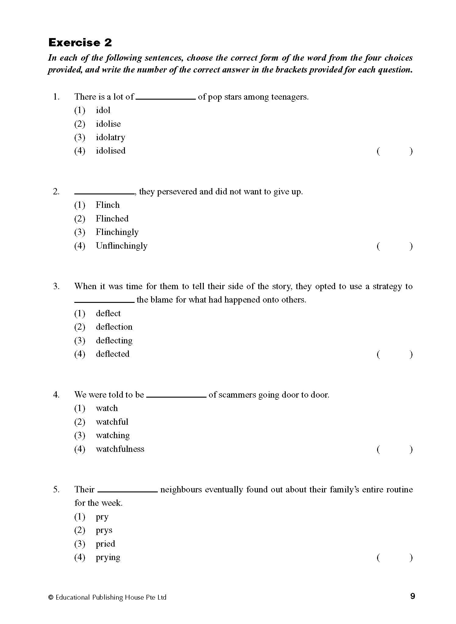 Secondary 1 (E) Intensive Vocabulary Drills