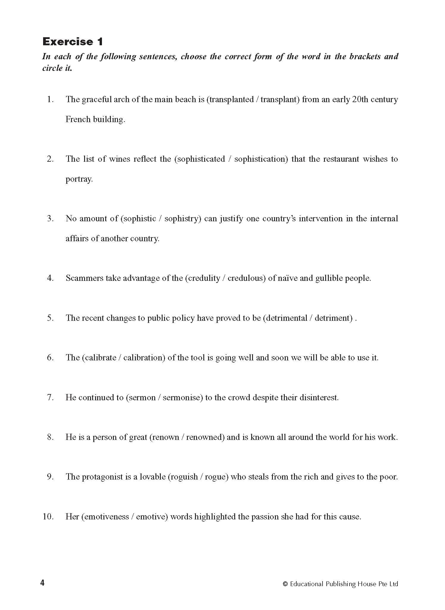 Secondary 3(E) Intensive Vocabulary Drills