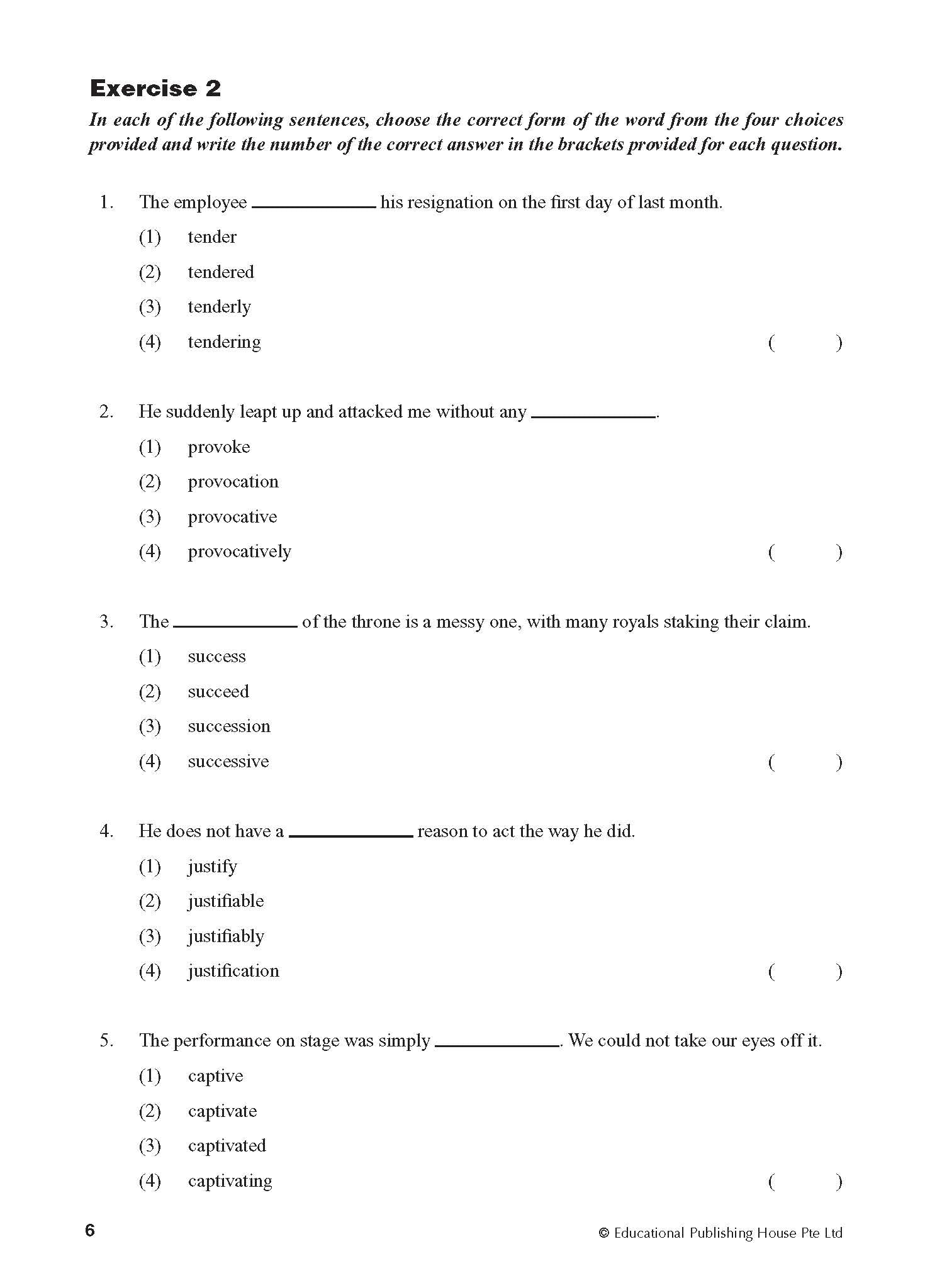 Secondary 3(E) Intensive Vocabulary Drills