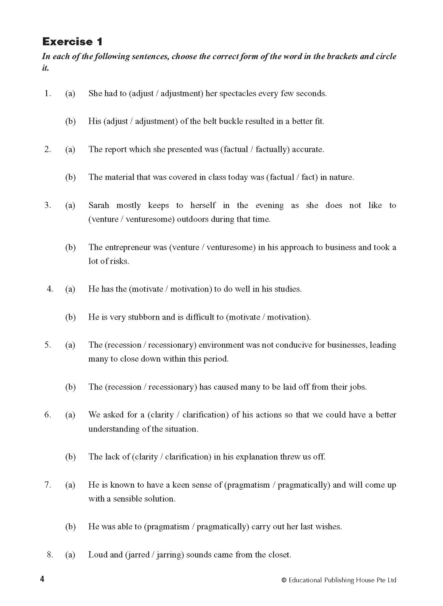 Secondary 4(E) Intensive Vocabulary Drills