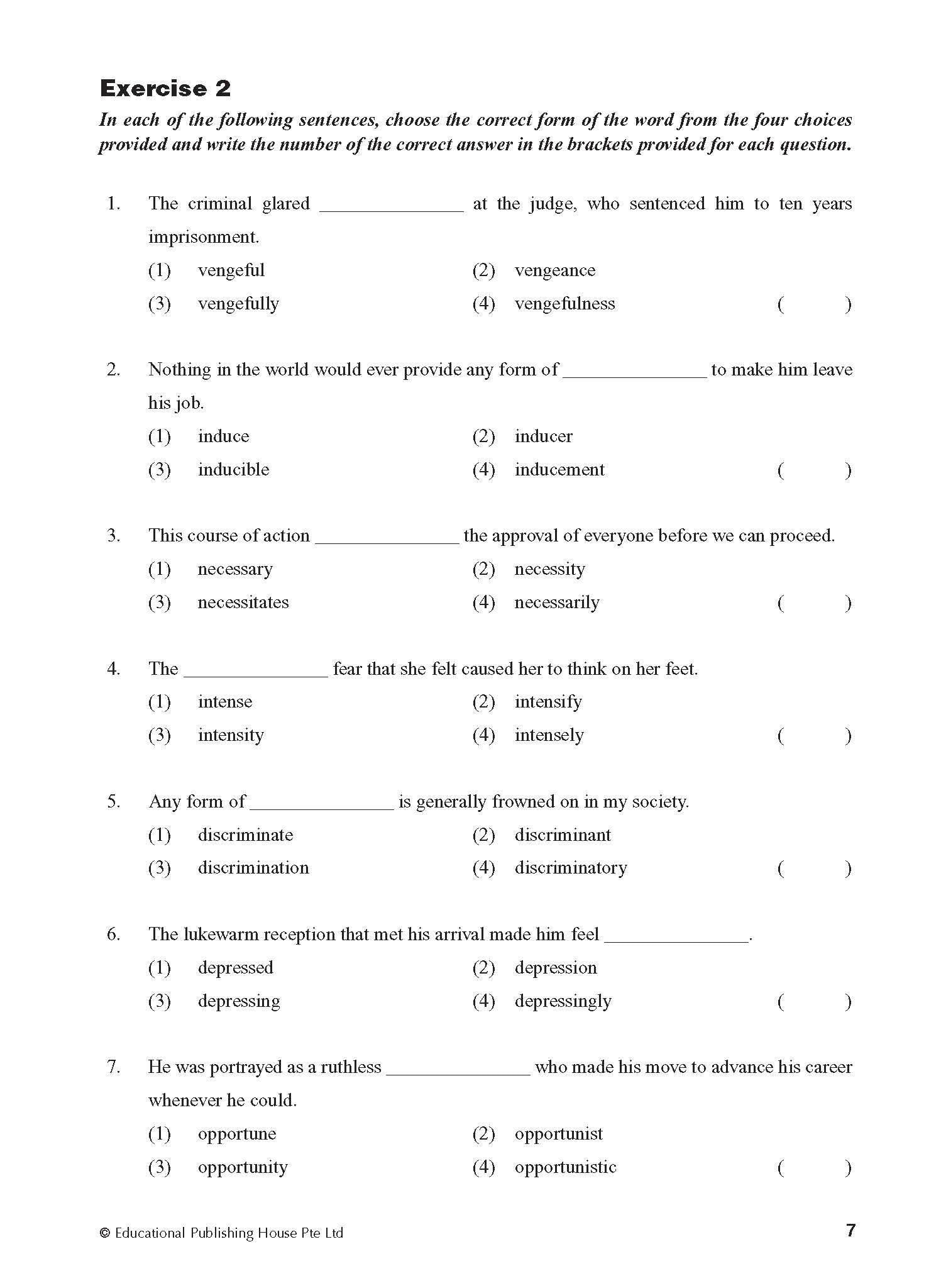 Secondary 4(E) Intensive Vocabulary Drills