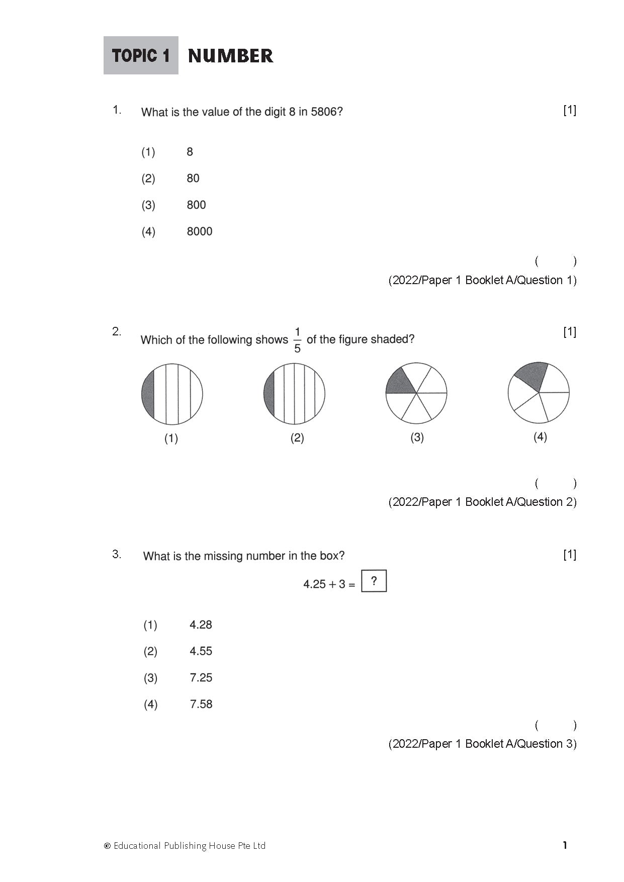 PSLE Foundation Maths Exam Q&A 22-24 (Topic)