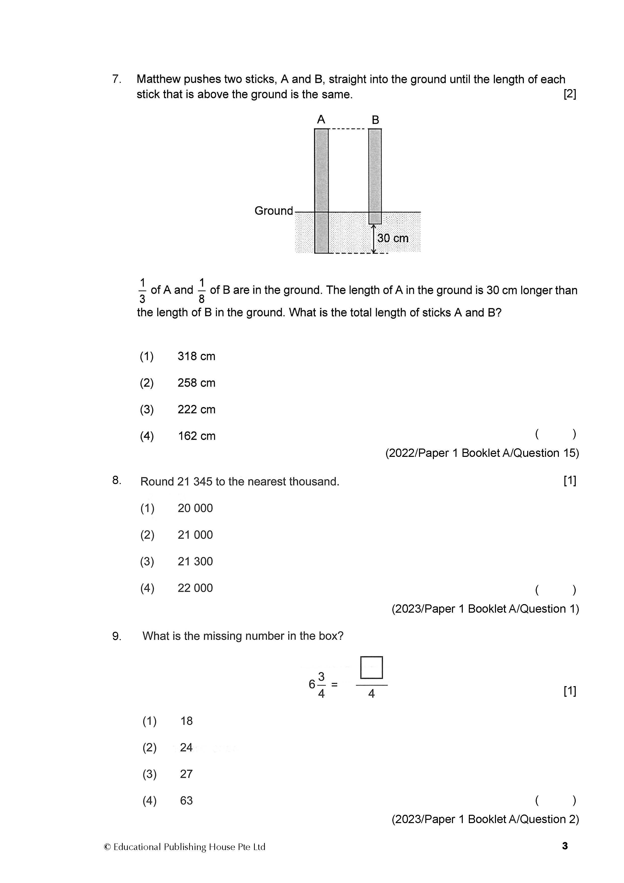 PSLE Maths Exam Q&A 22-24 (Topic)