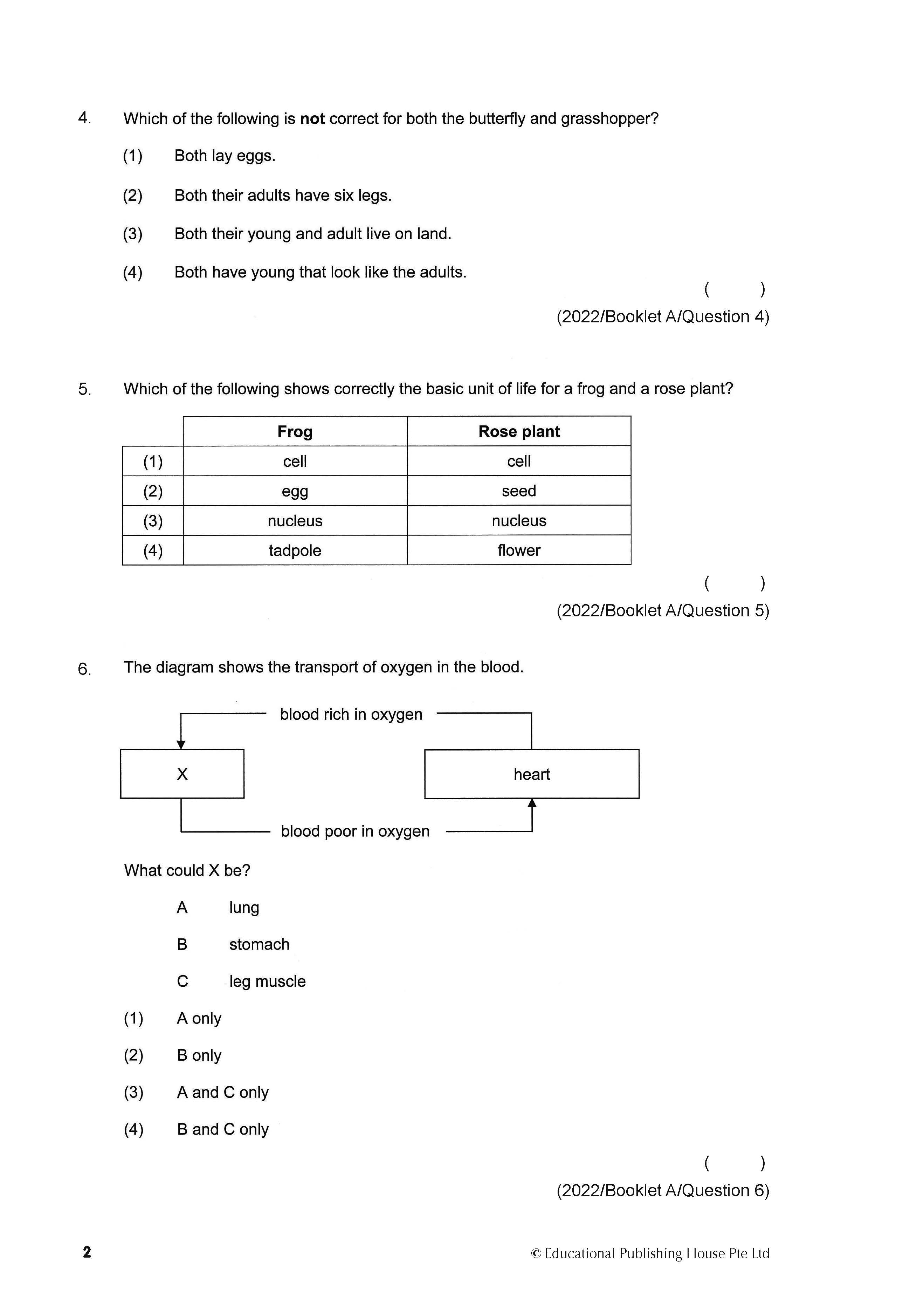 PSLE Science Exam Q&A 22-24 (Topic)