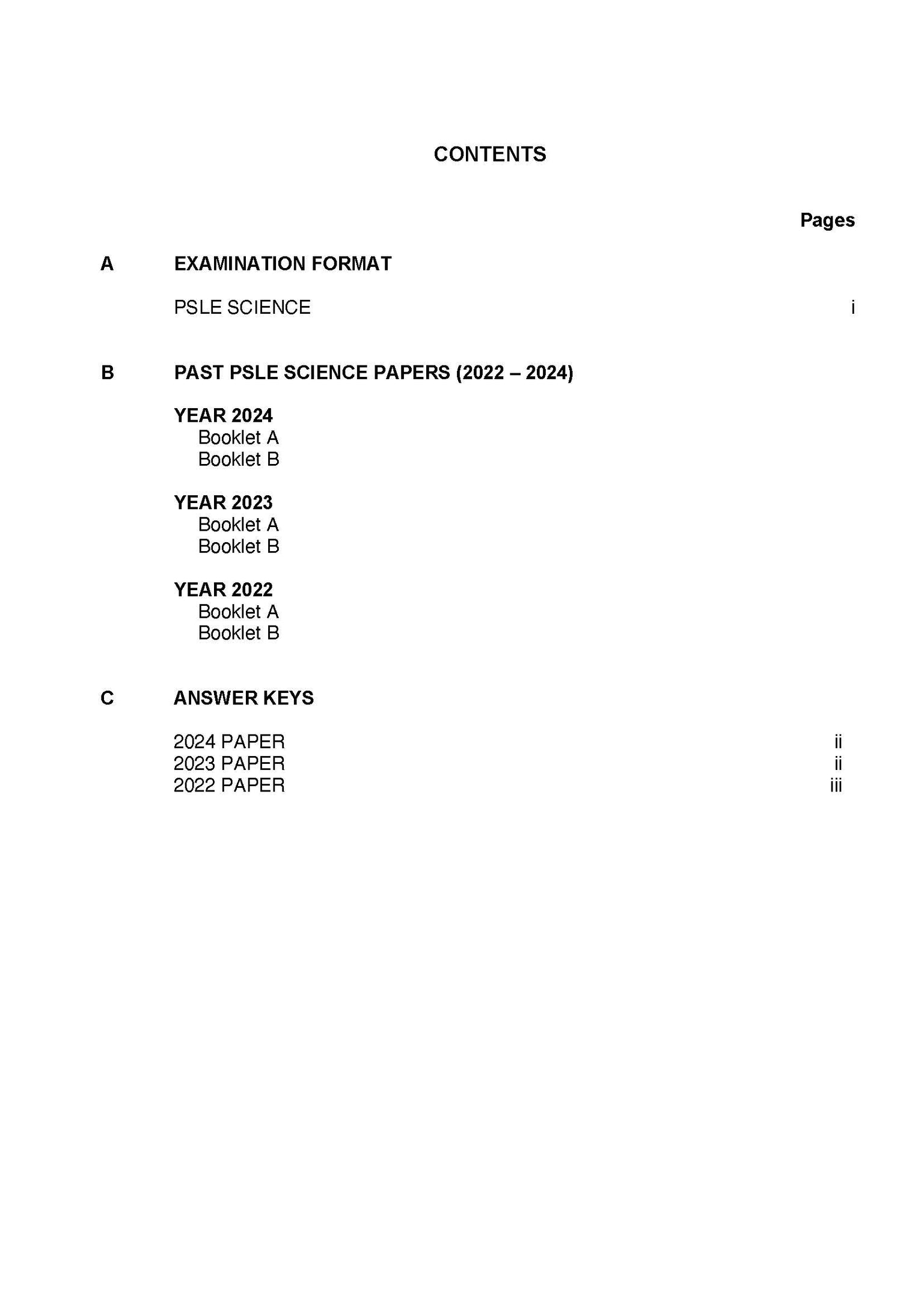 PSLE Science Exam Q&A 22-24 (Yearly)