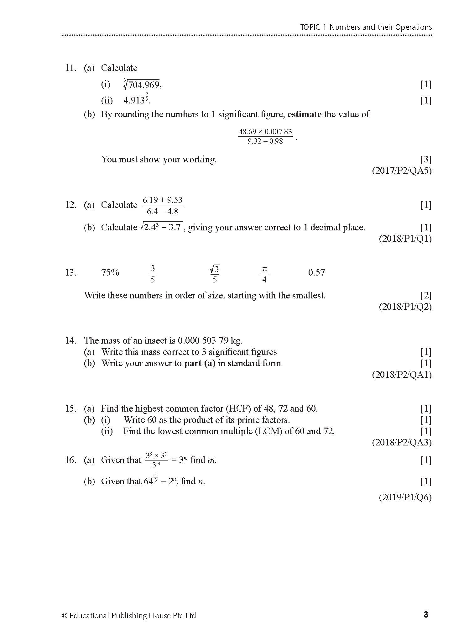 Normal(A) Maths Exam Q&A 15-24 (Yearly)