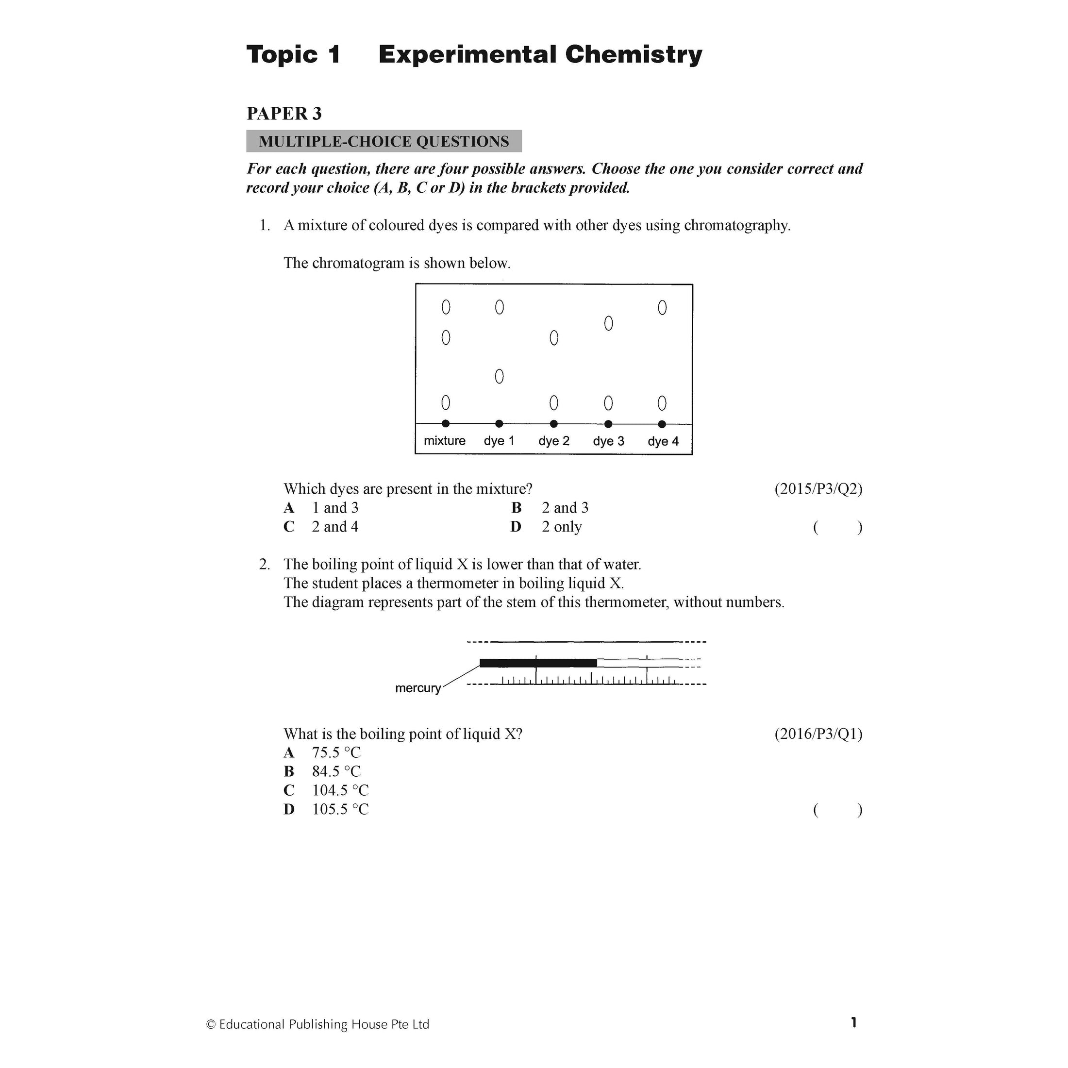 Normal(A) Science Chemistry Exam Q&A 15-24 (Topic)