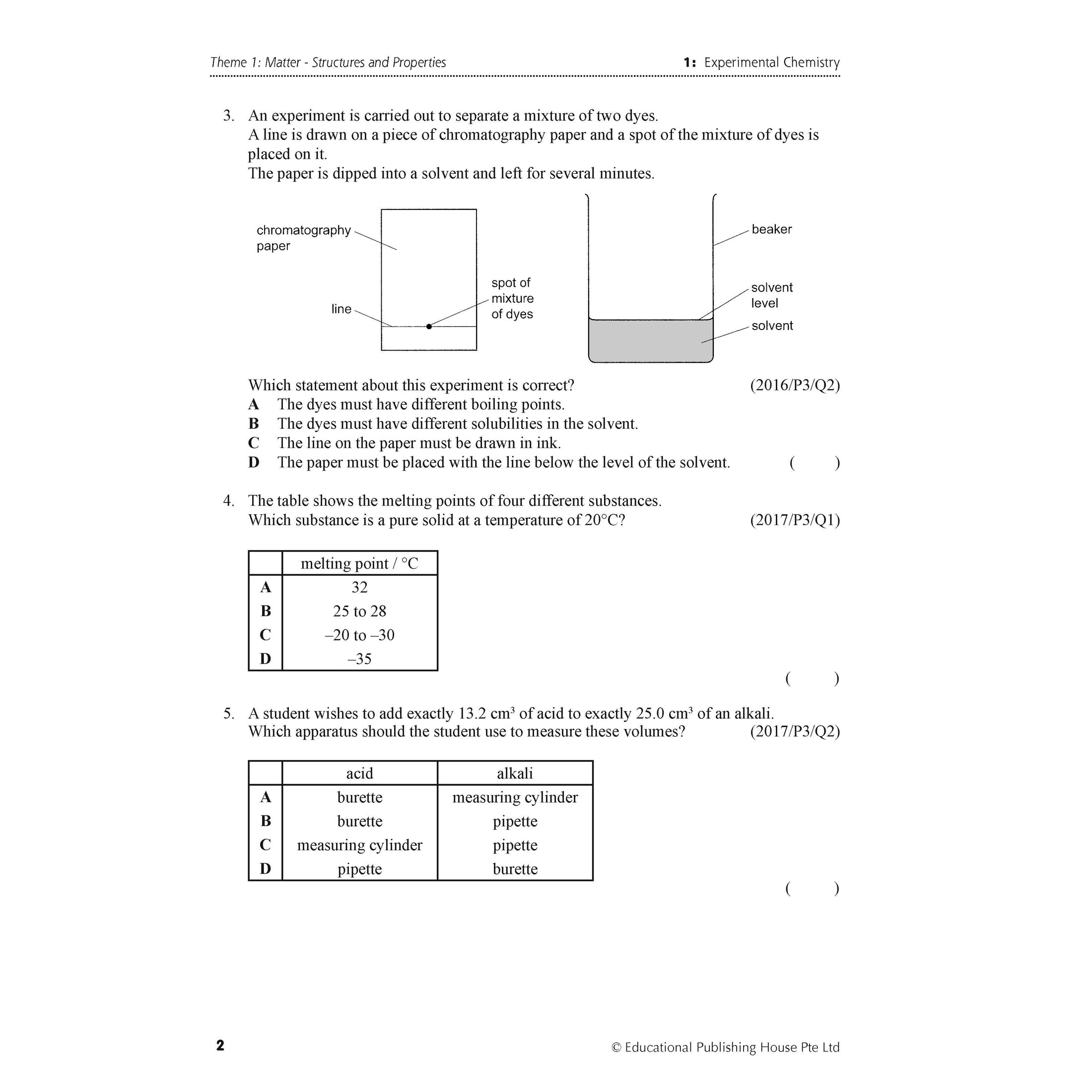 Normal(A) Science Chemistry Exam Q&A 15-24 (Topic)