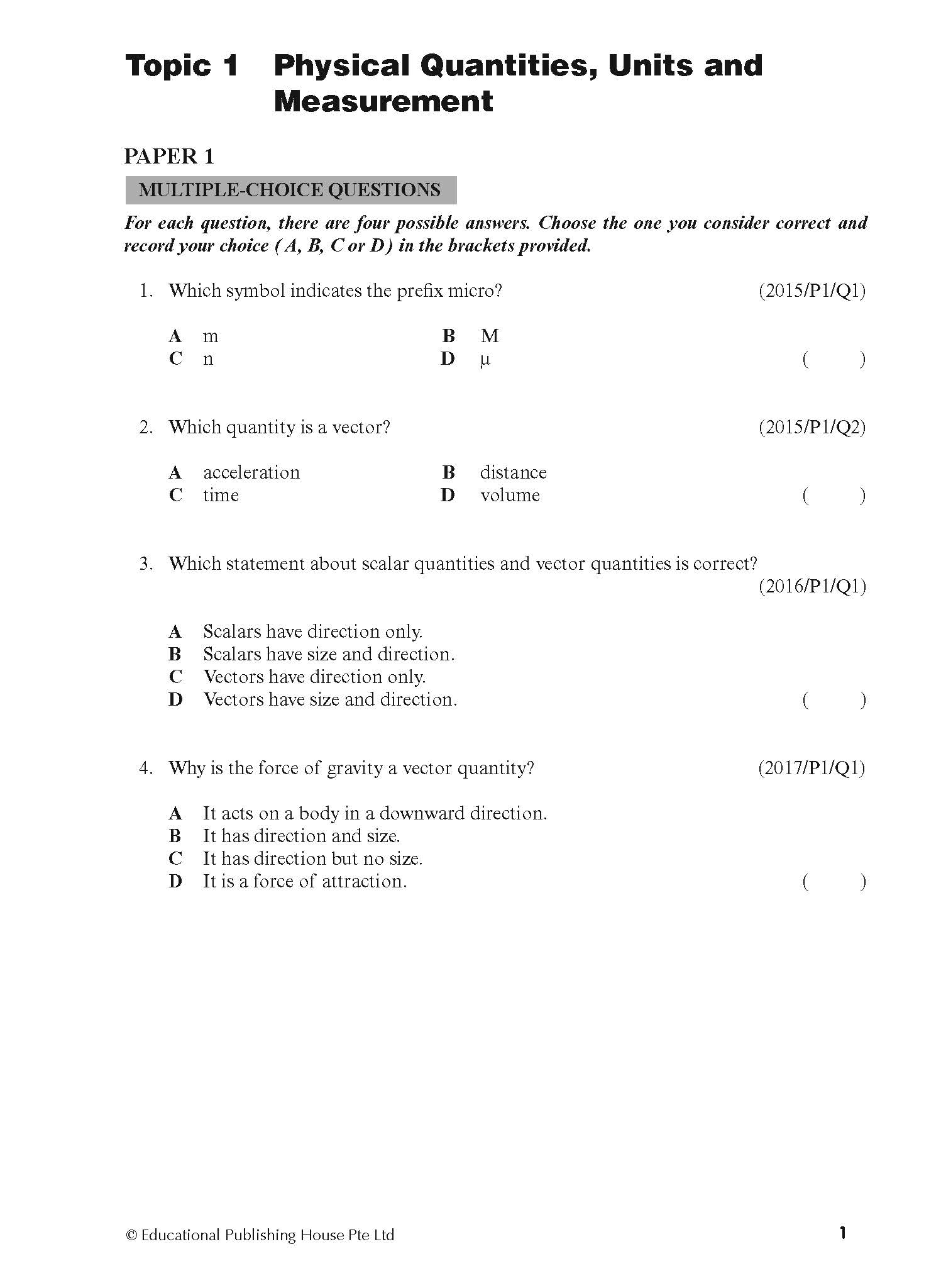 Normal(A) Science Physics Exam Q&A 15-24 (Topic)