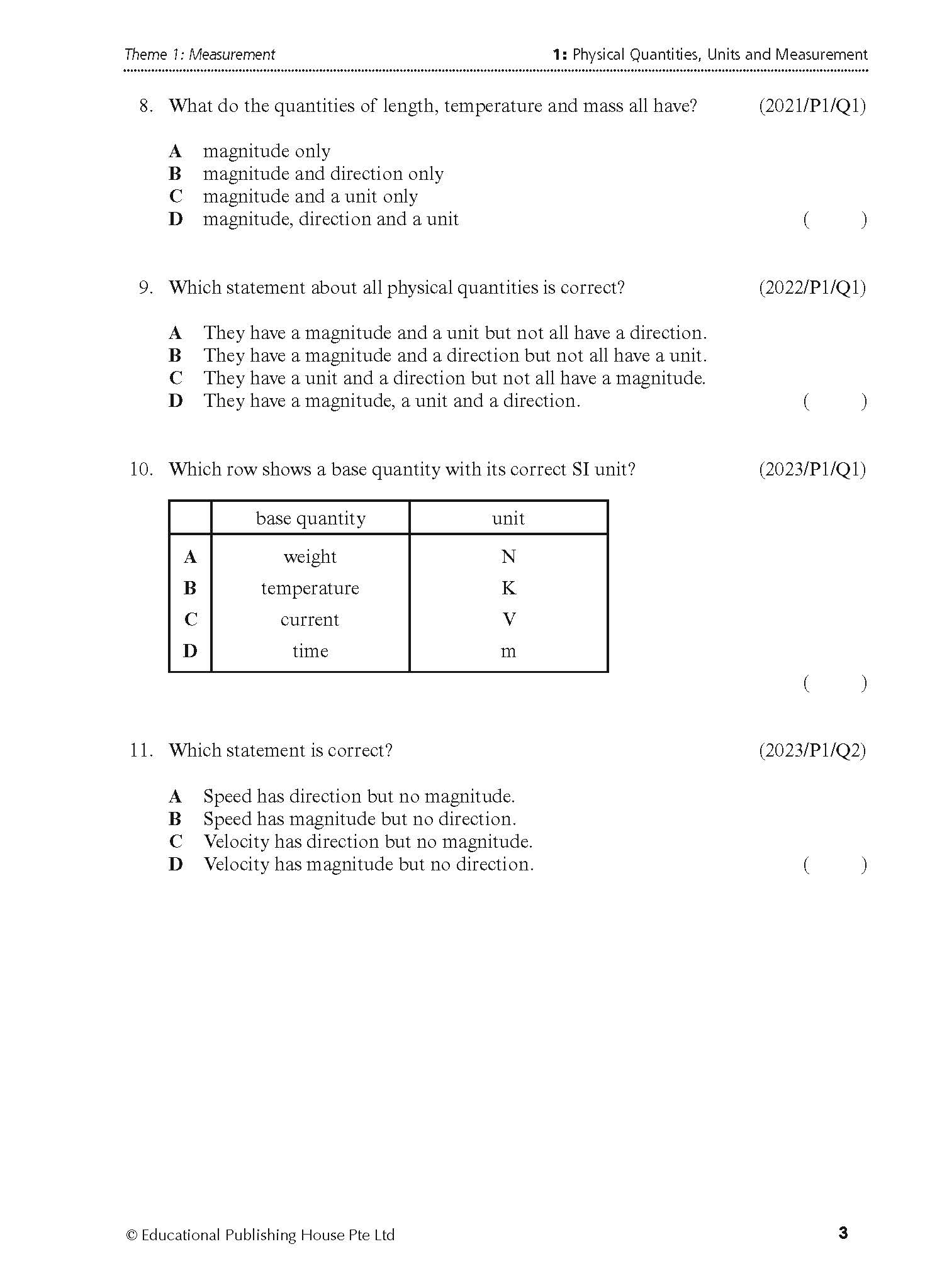 Normal(A) Science Physics Exam Q&A 15-24 (Topic)