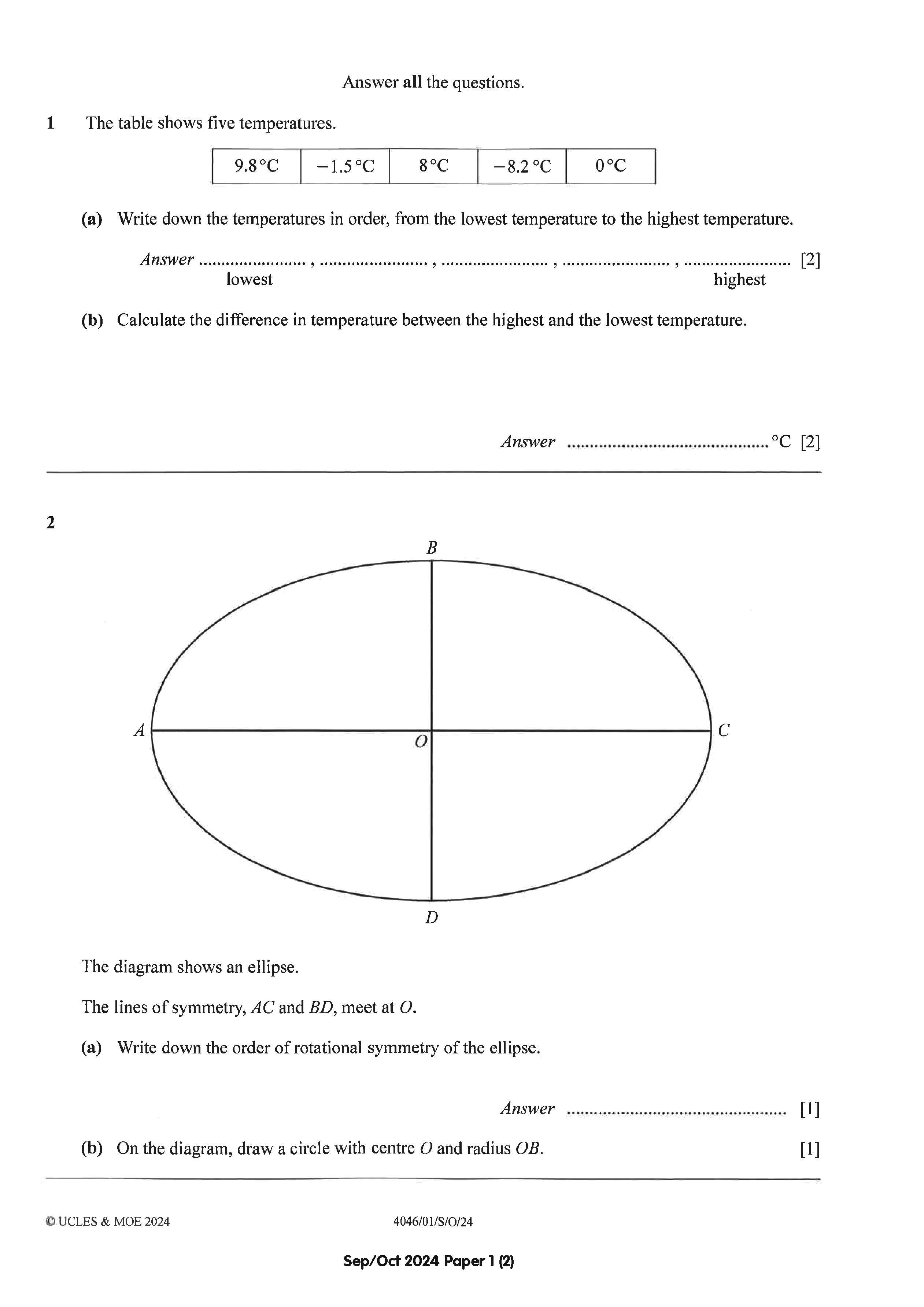 Normal(T) Maths Exam Q&A 15-24 (Yearly)