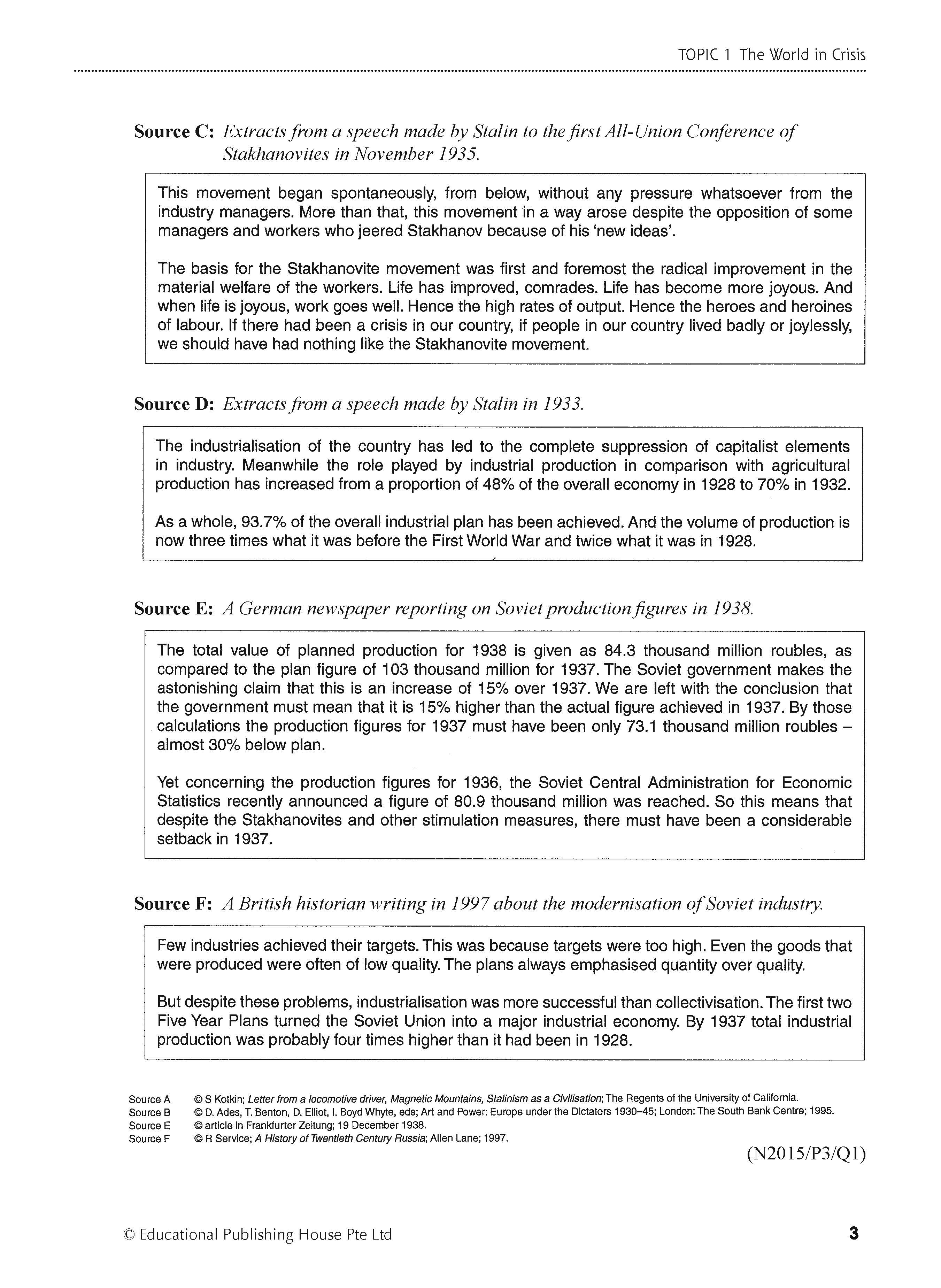 O Level History Elective Q&A 15-24 (Topic)