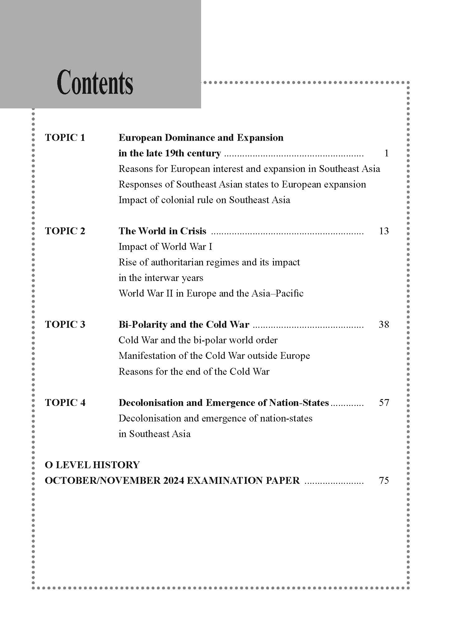 O Level History Q&A 15-24 (Topic)