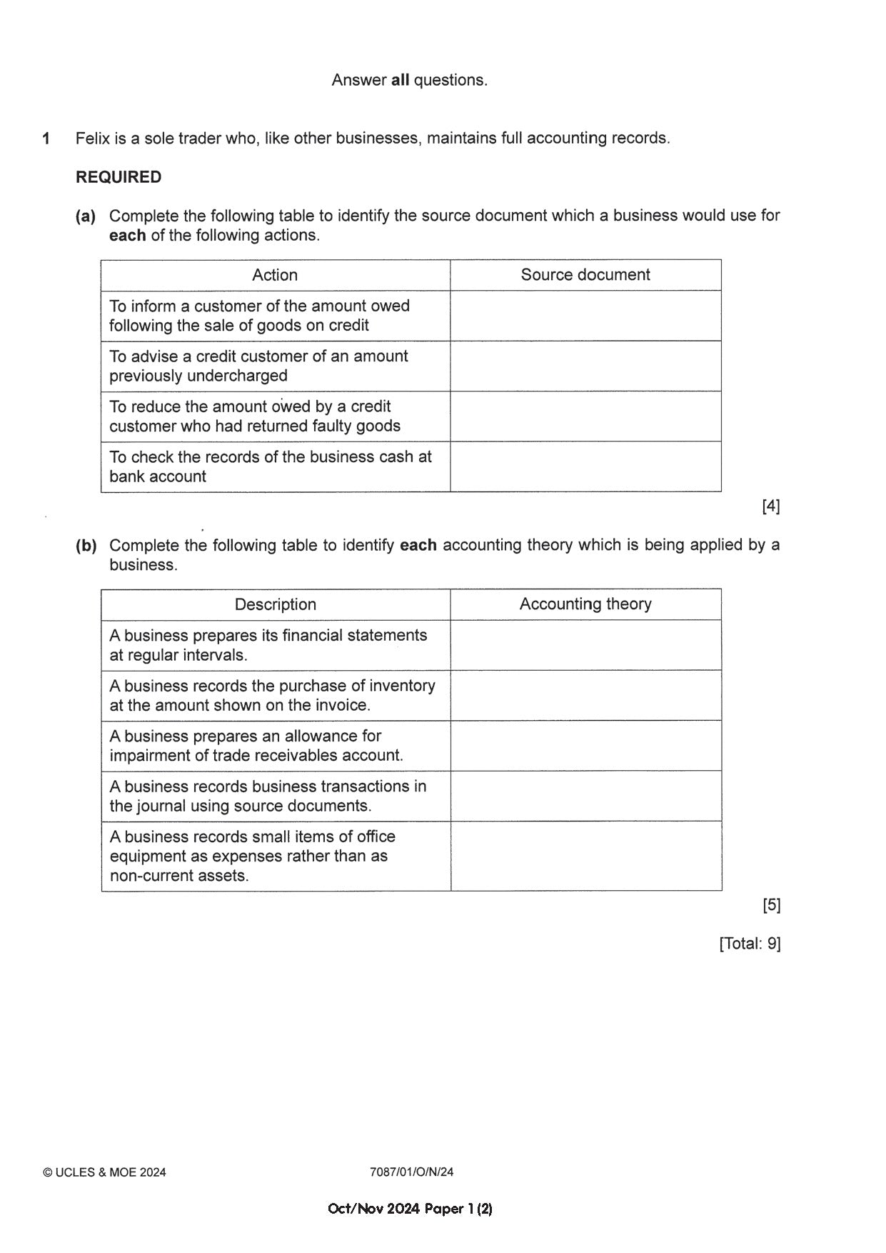 O Level POA Exam Q&A 15-24 (Yearly)