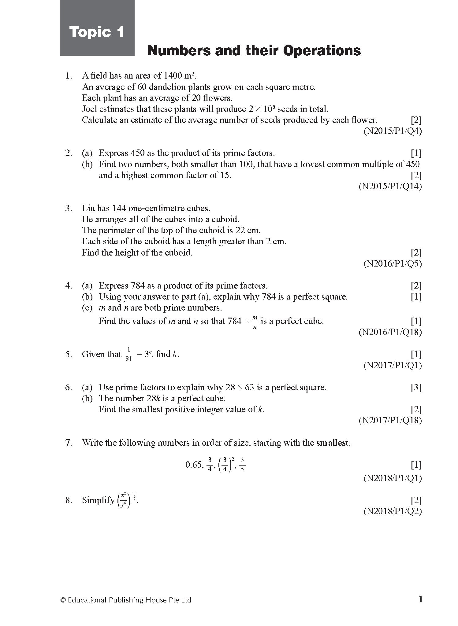 O Level Maths Exam Q&A 15-24 (Topic)