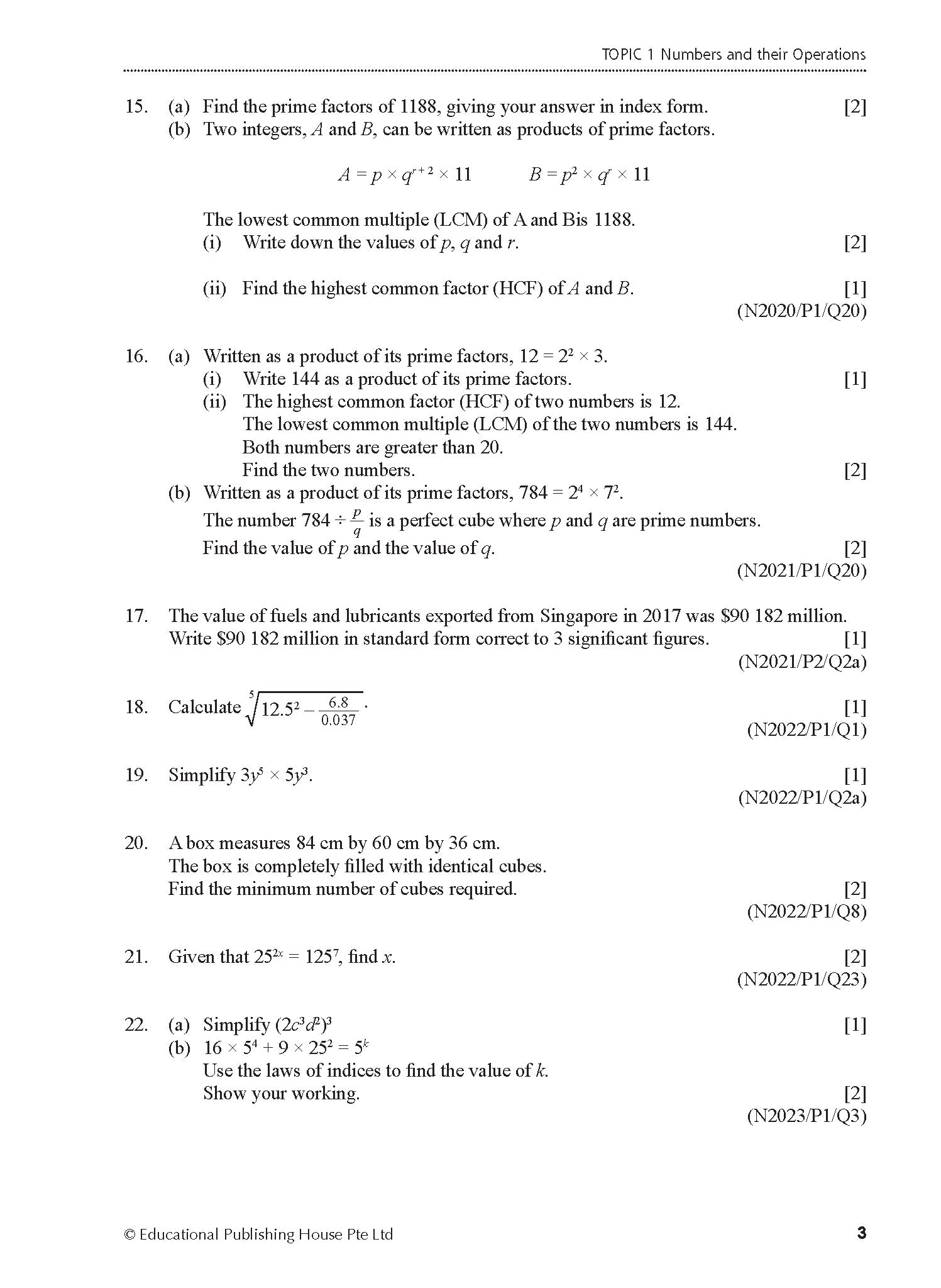 O Level Maths Exam Q&A 15-24 (Topic)