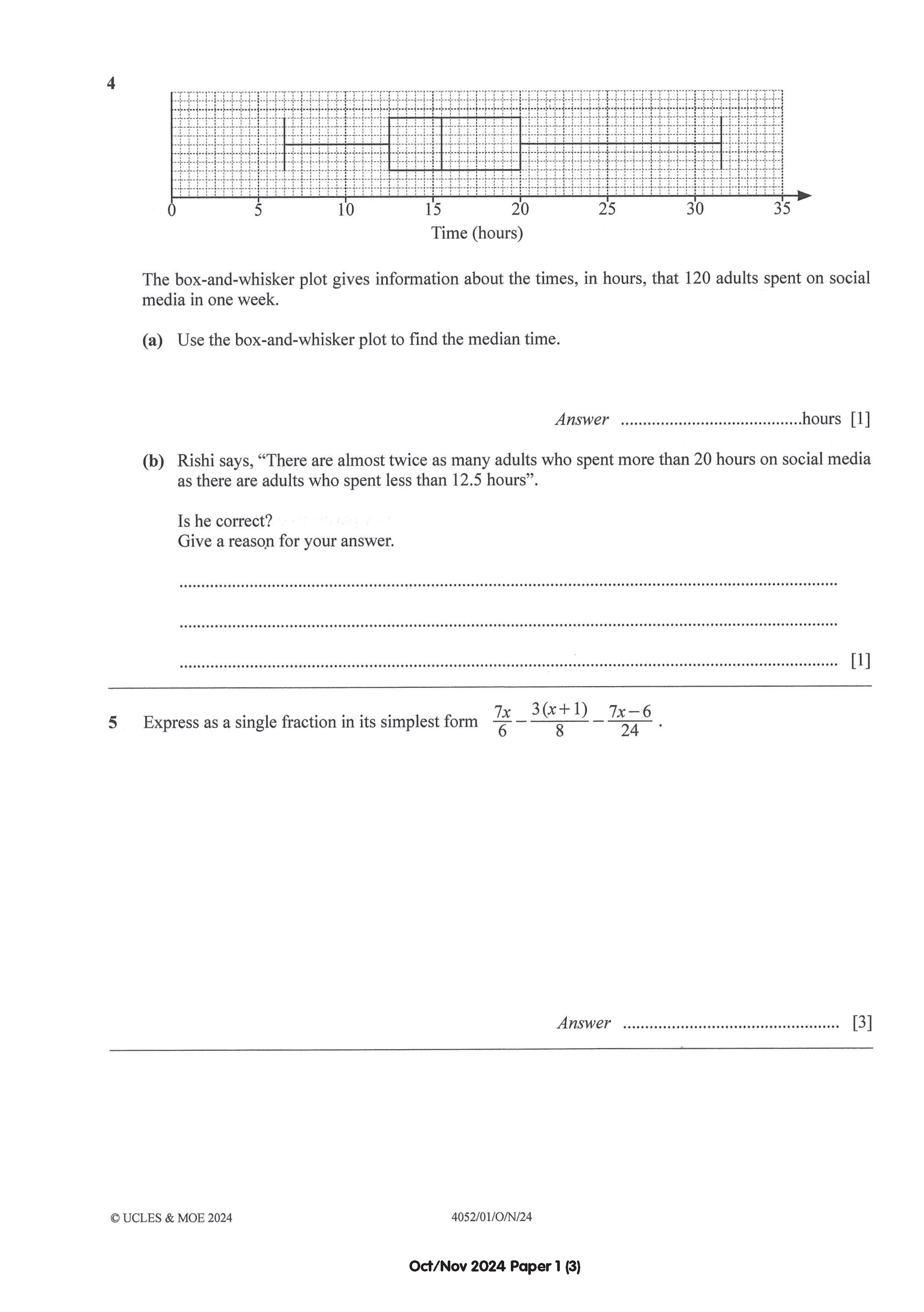 O Level Maths Exam Q&A 15-24 (Yearly)