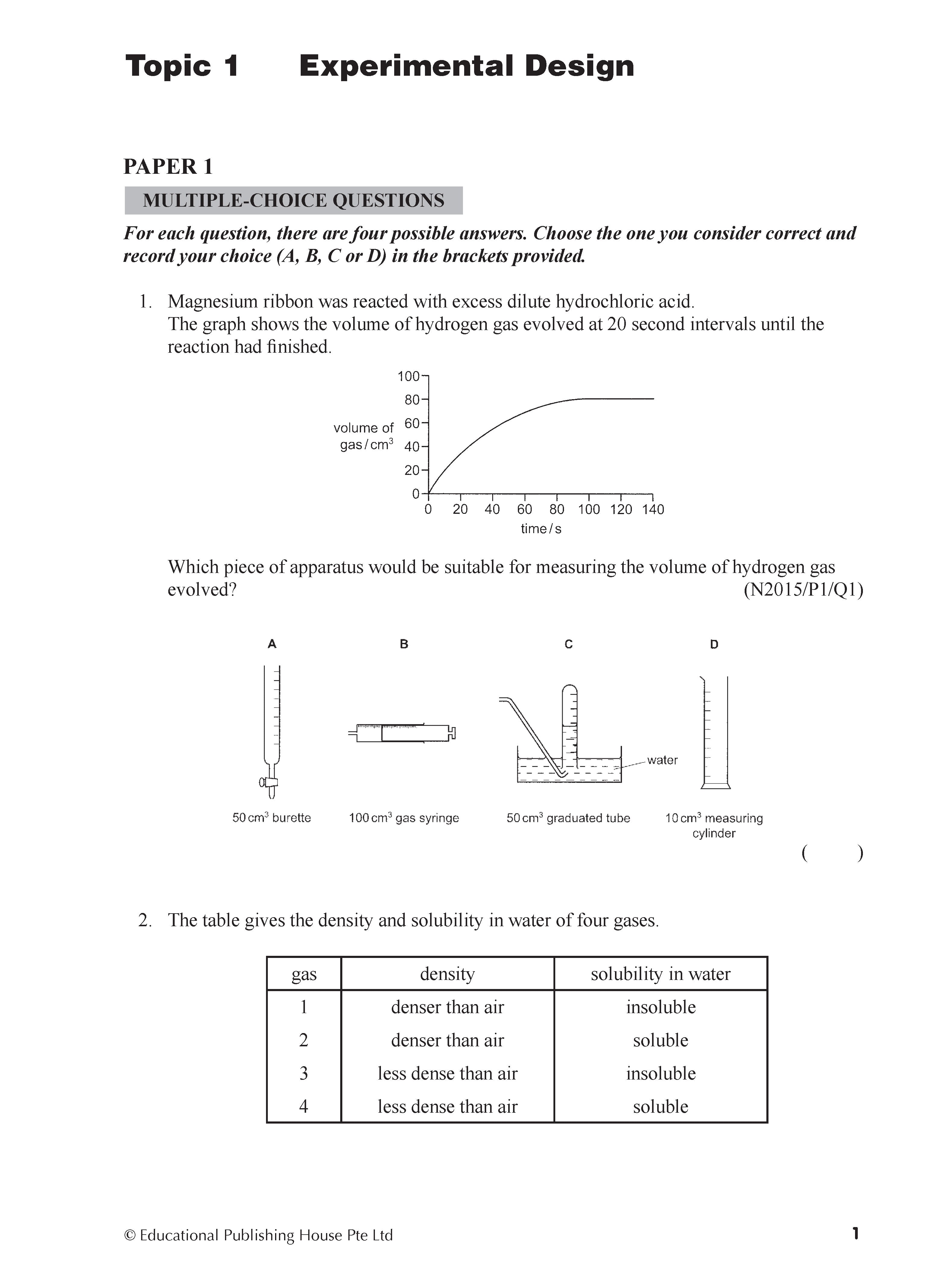 O Level Chemistry Exam Q&A 15-24 (Topic)