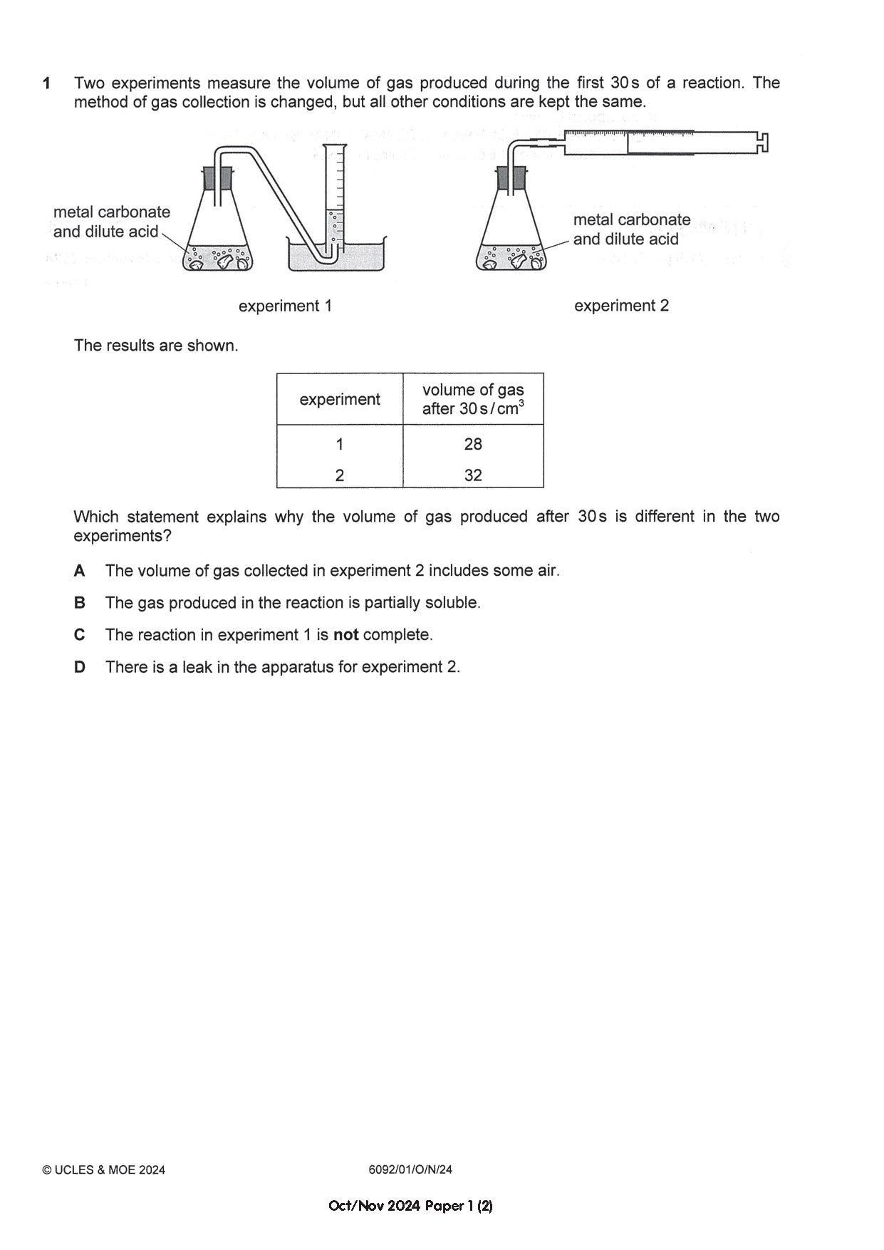 O Level Chemistry Exam Q&A 15-24 (Yearly)