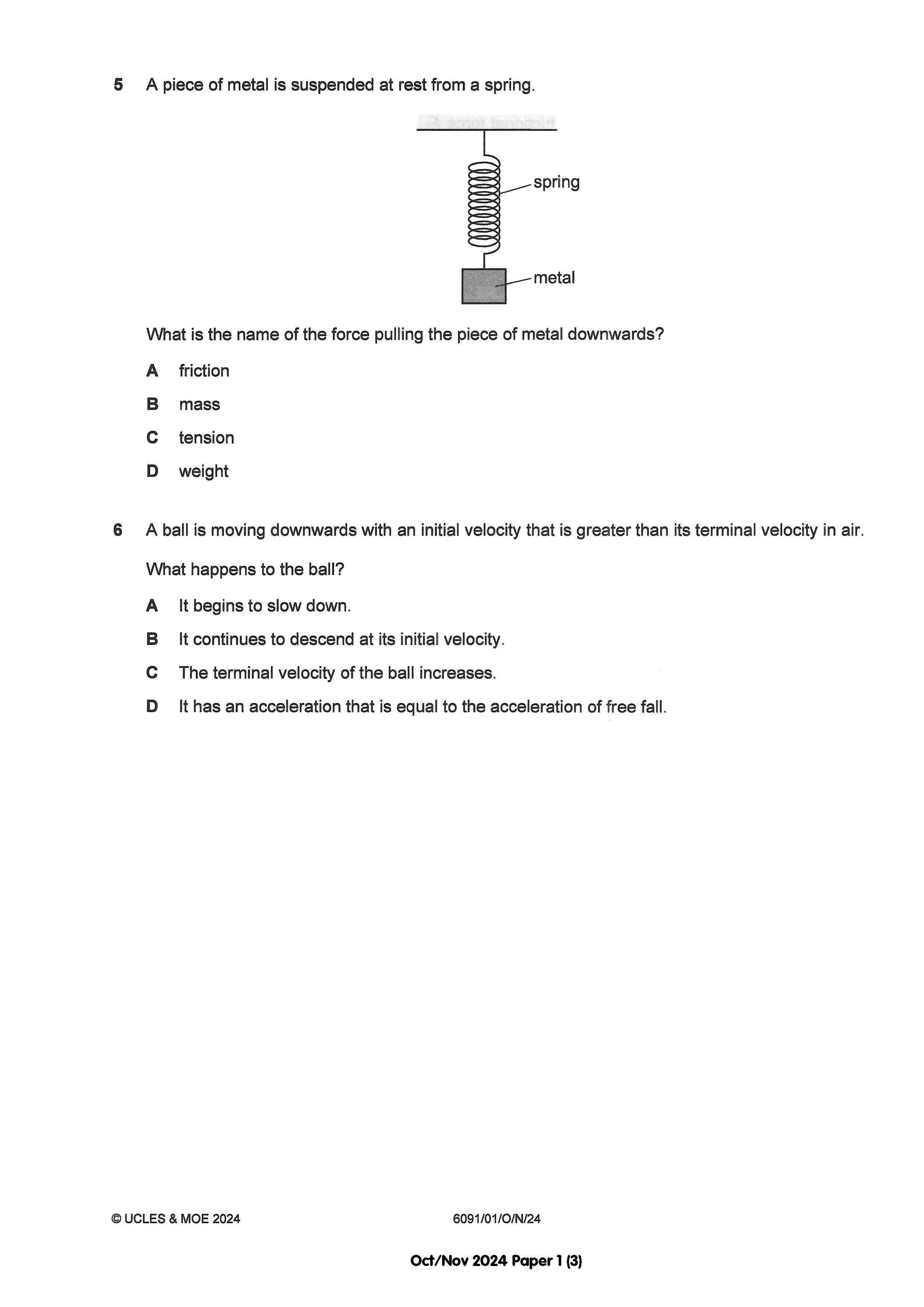 O Level Physics Exam Q&A 15-24 (Yearly)