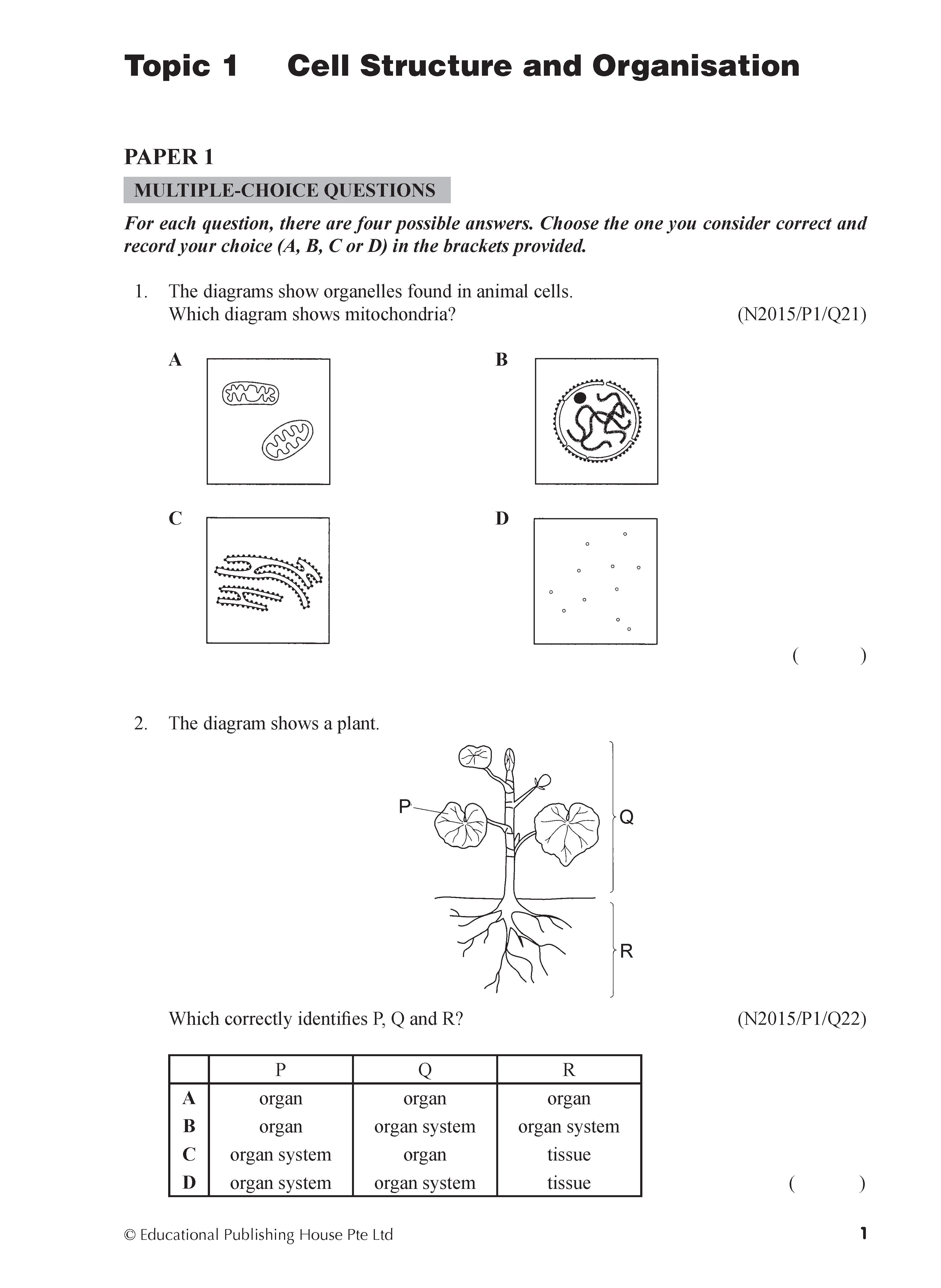 O Level Science Biology Exam Q&A 15-24 (Topic)