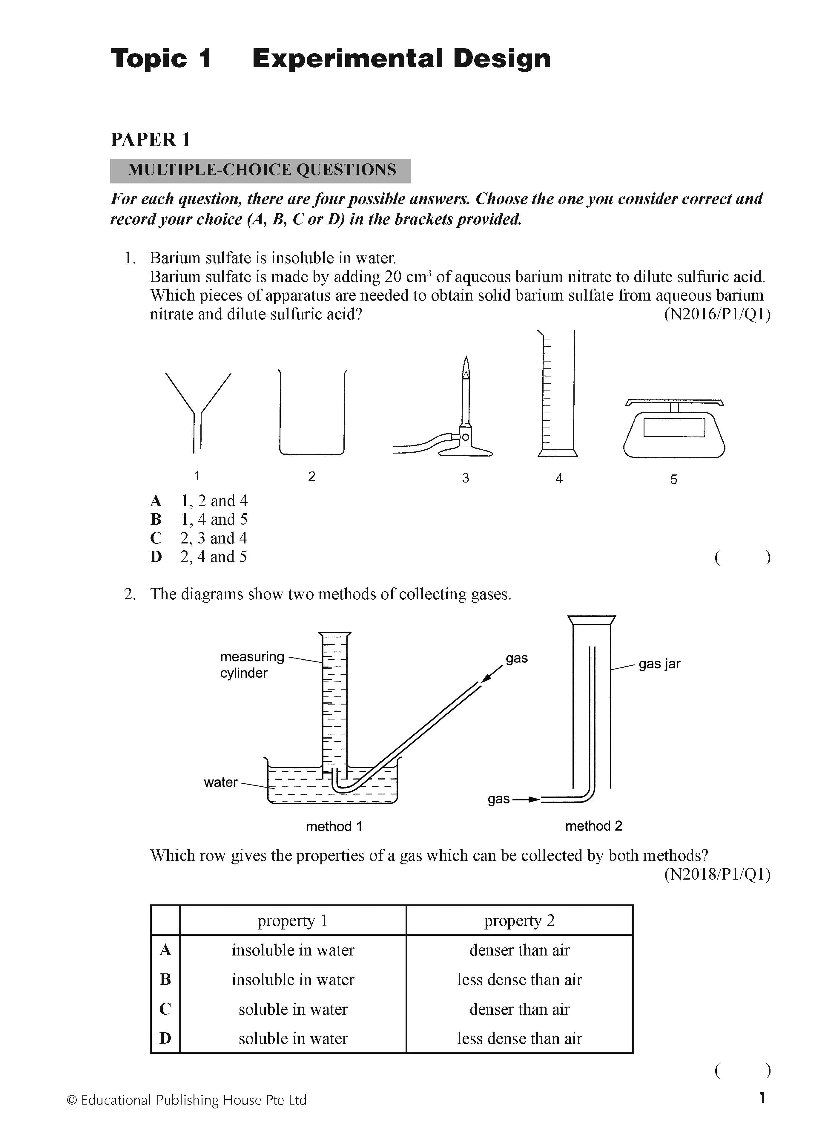 O Level Science Chemistry Exam Q&A 15-24 (Topic)