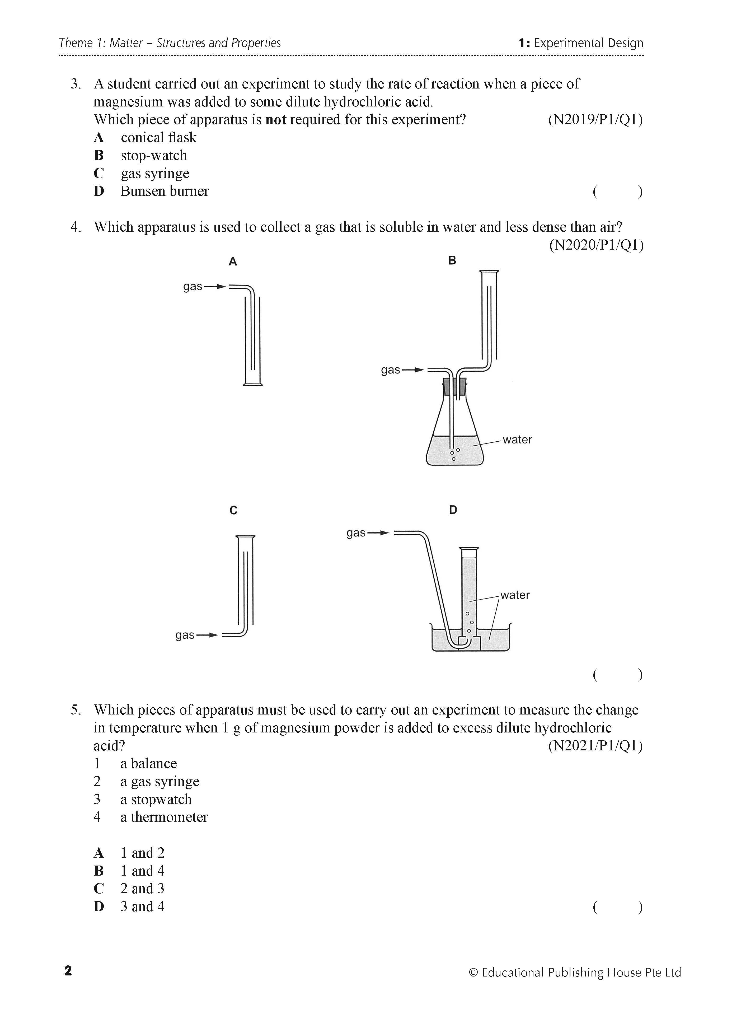 O Level Science Chemistry Exam Q&A 15-24 (Topic)