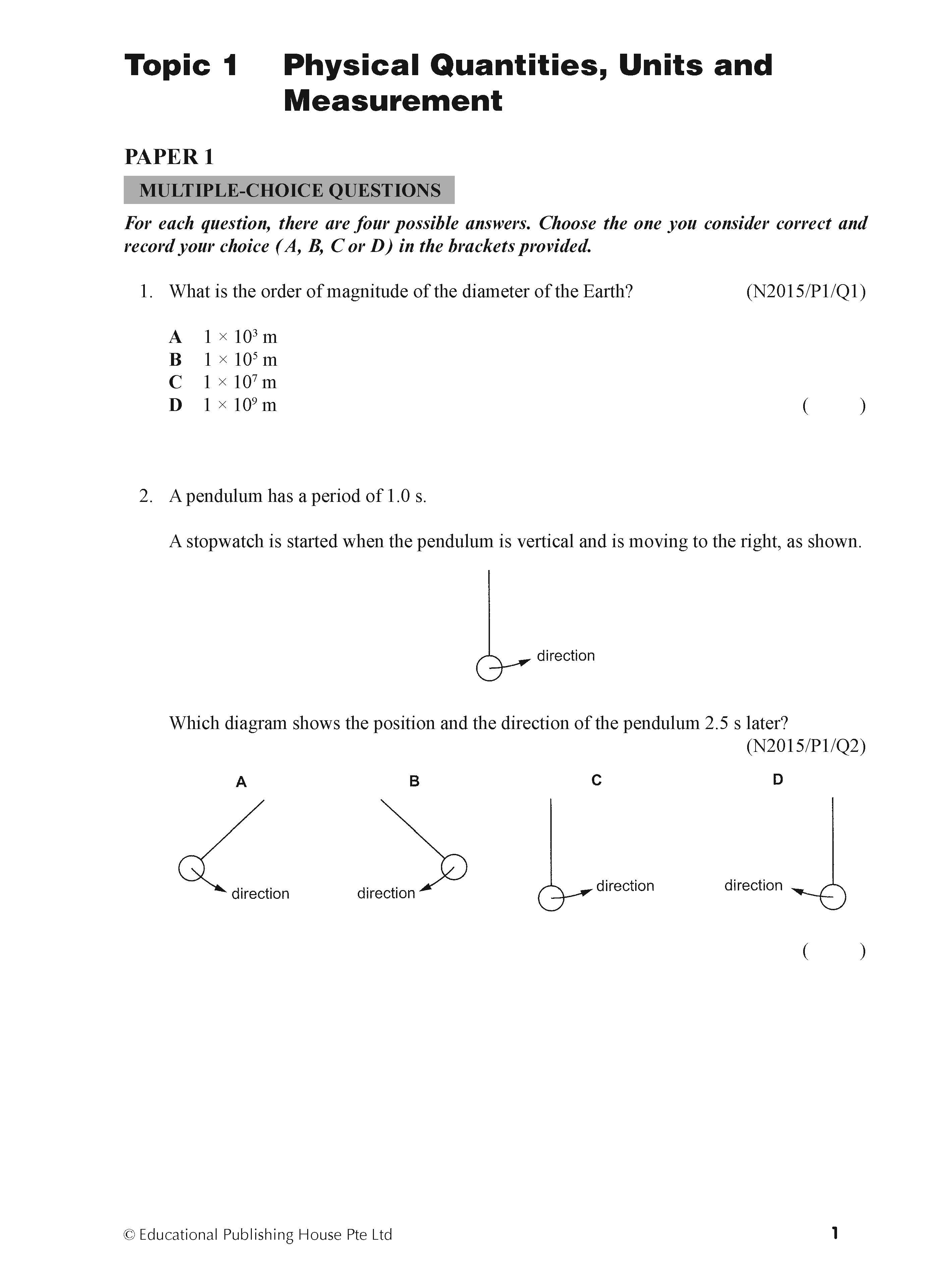 O Level Science Physics Exam Q&A 15-24 (Topic)