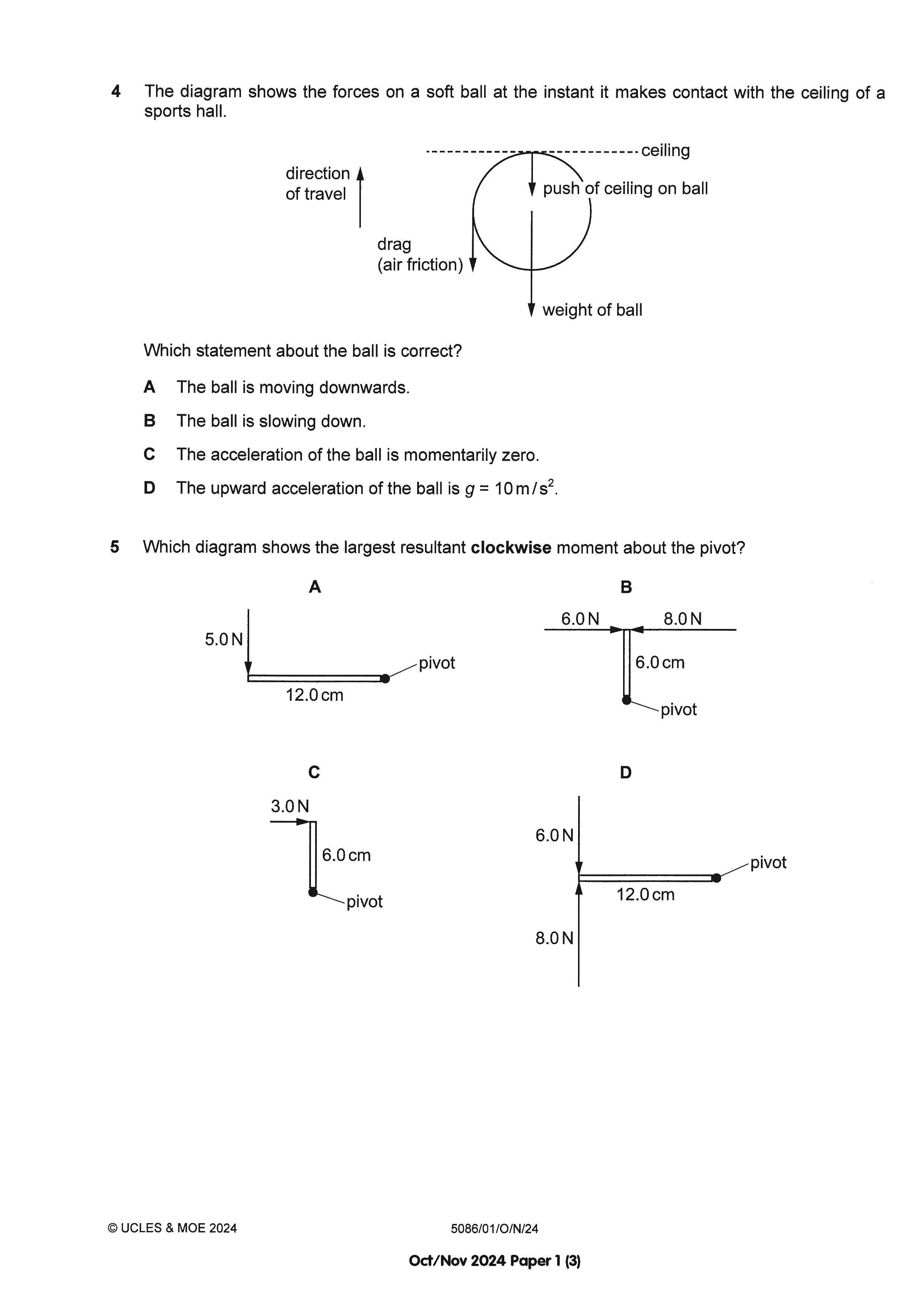 O Level Science Physics Exam Q&A 15-24 (Yearly)