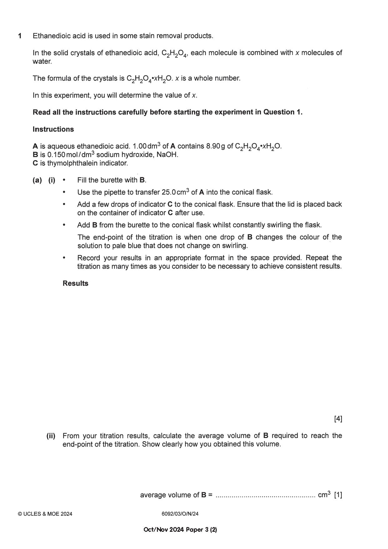 O Level Chemistry Practical Qs 15-24 (Yearly)