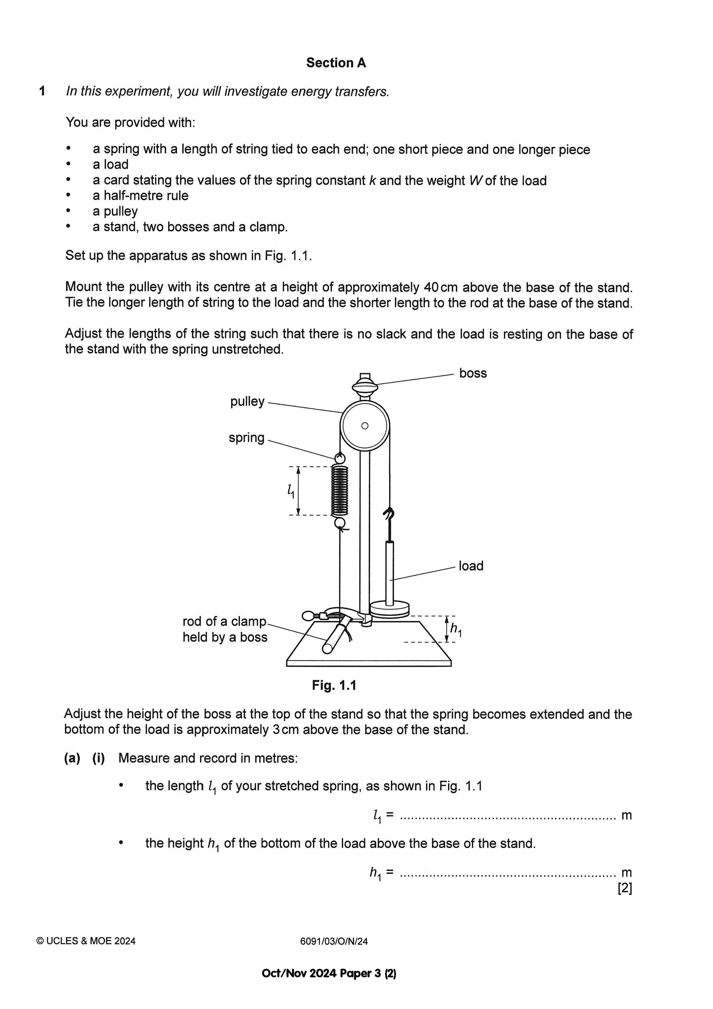 O Level Physics Practical Qs 15-24 (Yearly)