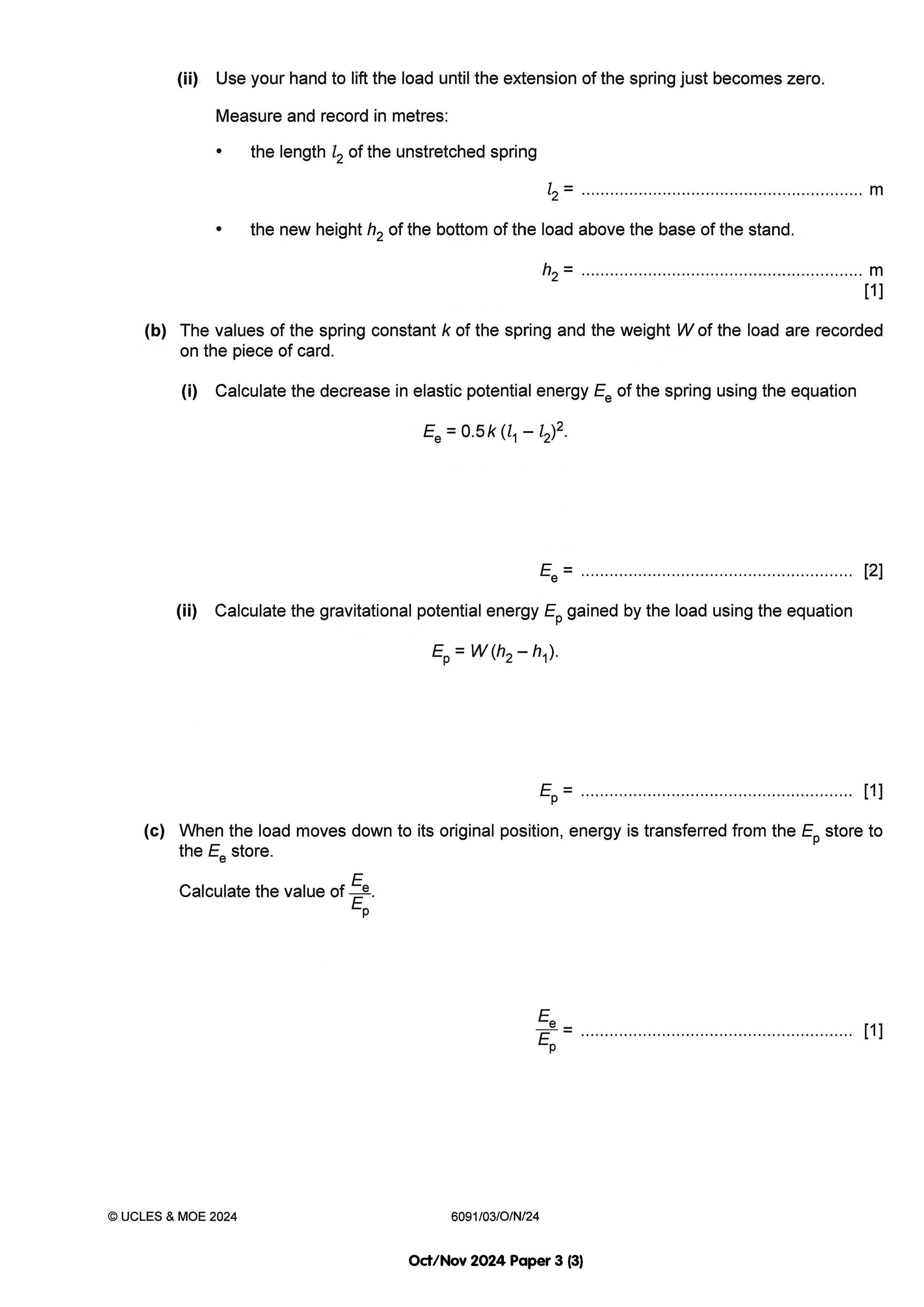 O Level Physics Practical Qs 15-24 (Yearly)